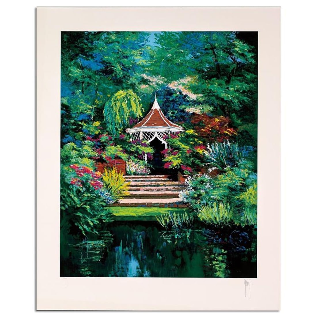 Mark King (1931-2014), "Morning Fragrance" Hand Signed Limited Edition Serigraph with Letter of: Morning Fragrance is a limited edition serigraph on paper by Mark King (1931-2014). Hand signed and numbered, this piece comes with a letter of authenticity and measures approximately 30" x 24" (image