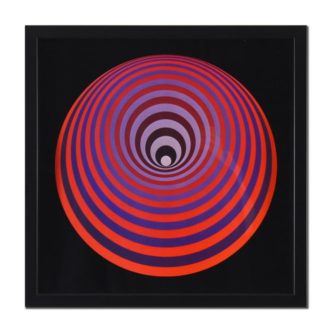 Victor Vasarely (1908-1997), "Oervegn (1968)" Framed Heliogravure Print with Letter of Authenticity: Oervegn (1968)is a heliogravure print on paper by Victor Vasarely (1908-1997). This piece comes custom framed. Includes Letter of Authenticity. Measures approx. 17" x 17" (frame), 14" x 14" (image). R