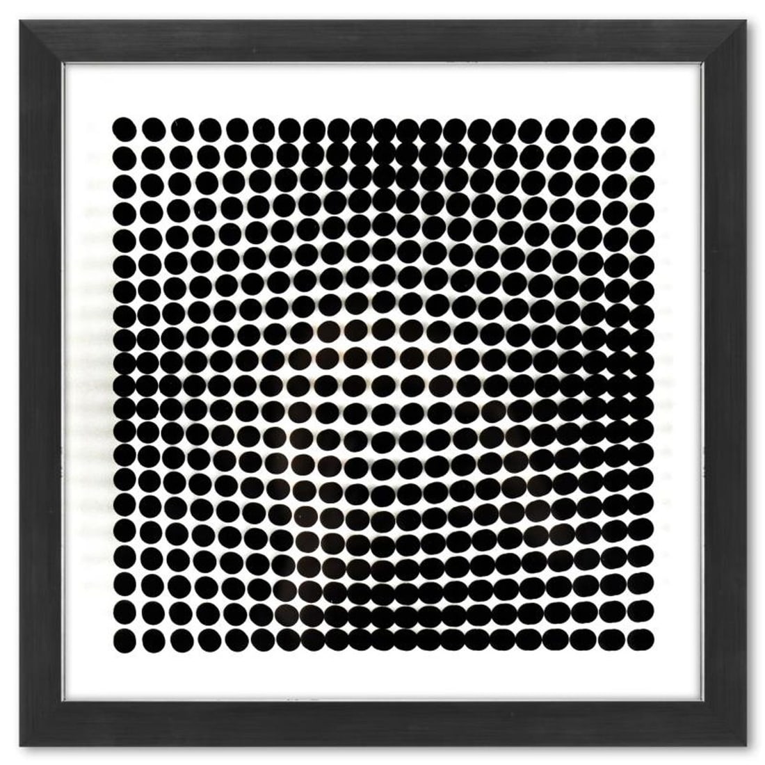 Victor Vasarely (1908-1997), "Trois Dimensions Optique de la serie Cinetiques" Framed 1973: Trois Dimensions Optique de la serie Cinetiques is a dimensional artwork, published in 1973, by Victor Vasarely (1908-1997). This piece comes custom framed, with a letter of authenticity and with a 19