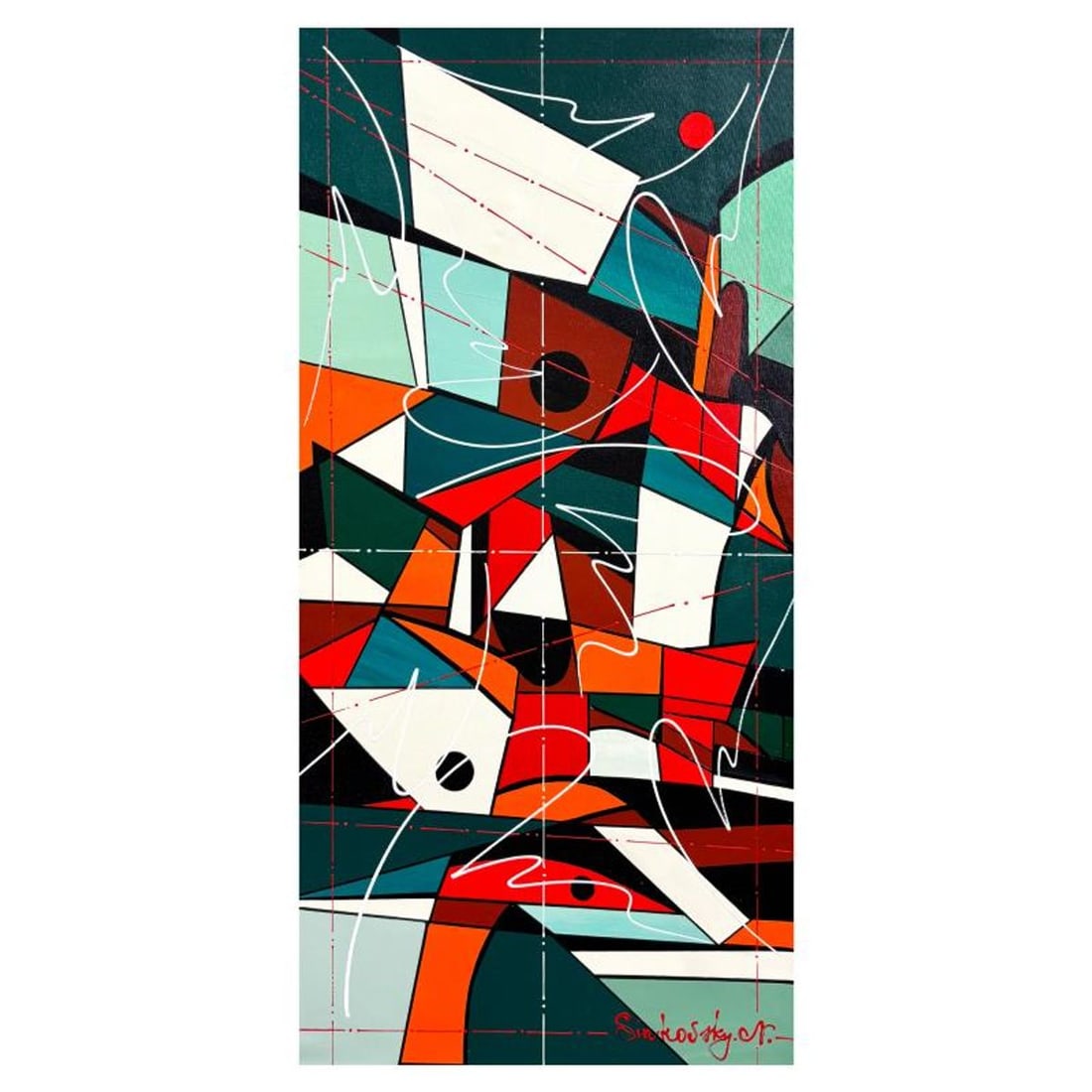 Natalia Sinkovsky, Original Acrylic Painting on Canvas, Hand Signed with Letter of Authenticity.: This is an original acrylic painting on canvas by Natalia Sinkovsky, hand signed by the artist. Includes Letter of Authenticity. Measures approx. 30" x 16" (image).