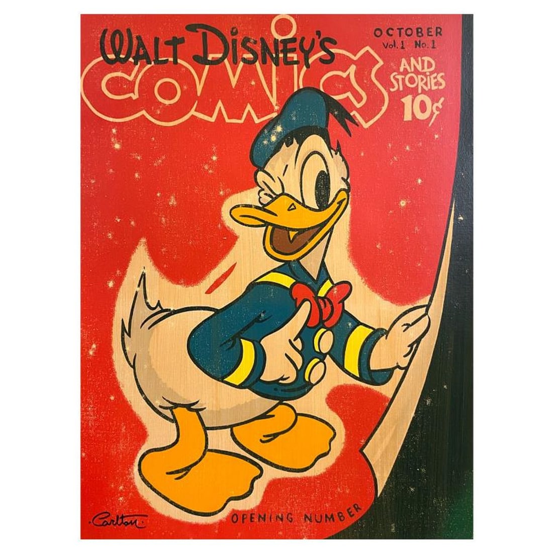 Trevor Carlton, "Donald's Opening Number" Limited Edition Proof on Canvas from Disney Fine Art,: Donald's Opening Number is a limited edition proof giclee on canvas by Trevor Carlton, numbered and hand signed by the artist. This piece is licensed by Disney Fine Art. Includes Letter of Authenticit