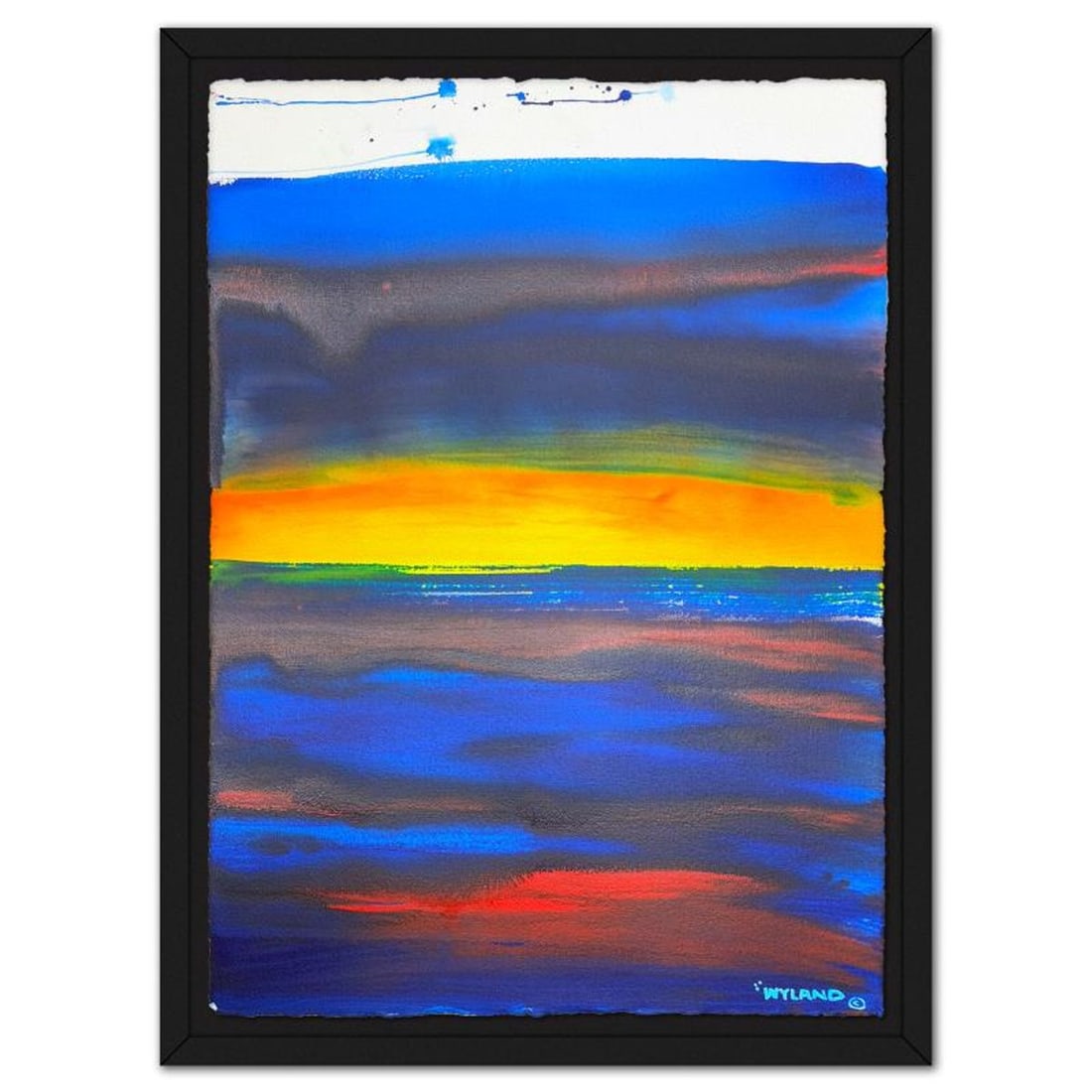 Wyland, Framed Original Watercolor Painting, Hand Signed with Letter of Authenticity.: This is an original watercolor painting on paper by Wyland, hand signed by the artist. This piece comes custom framed. Includes Letter of Authenticity. Measures approx. 48" x 34" (frame), 40" x 26" (i