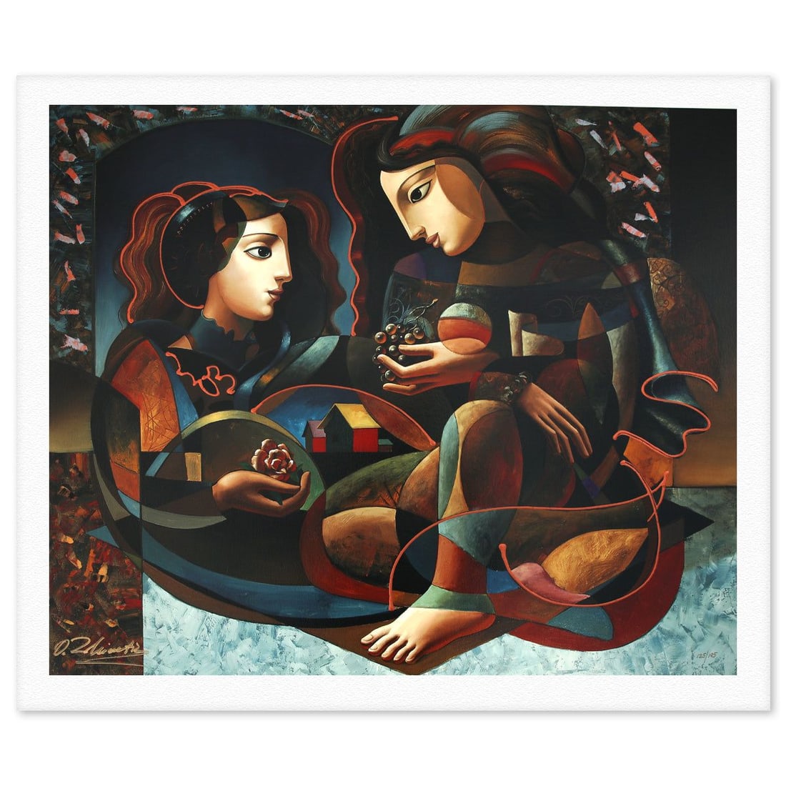 Oleg Zhivetin- Silkscreen "Their Harvest": Artist: Oleg Zhivetin. Medium: Silkscreen. Title: Their Harvest. Size: 34" x 40". Signature: Hand signed and numbered. Reference#: 74692.