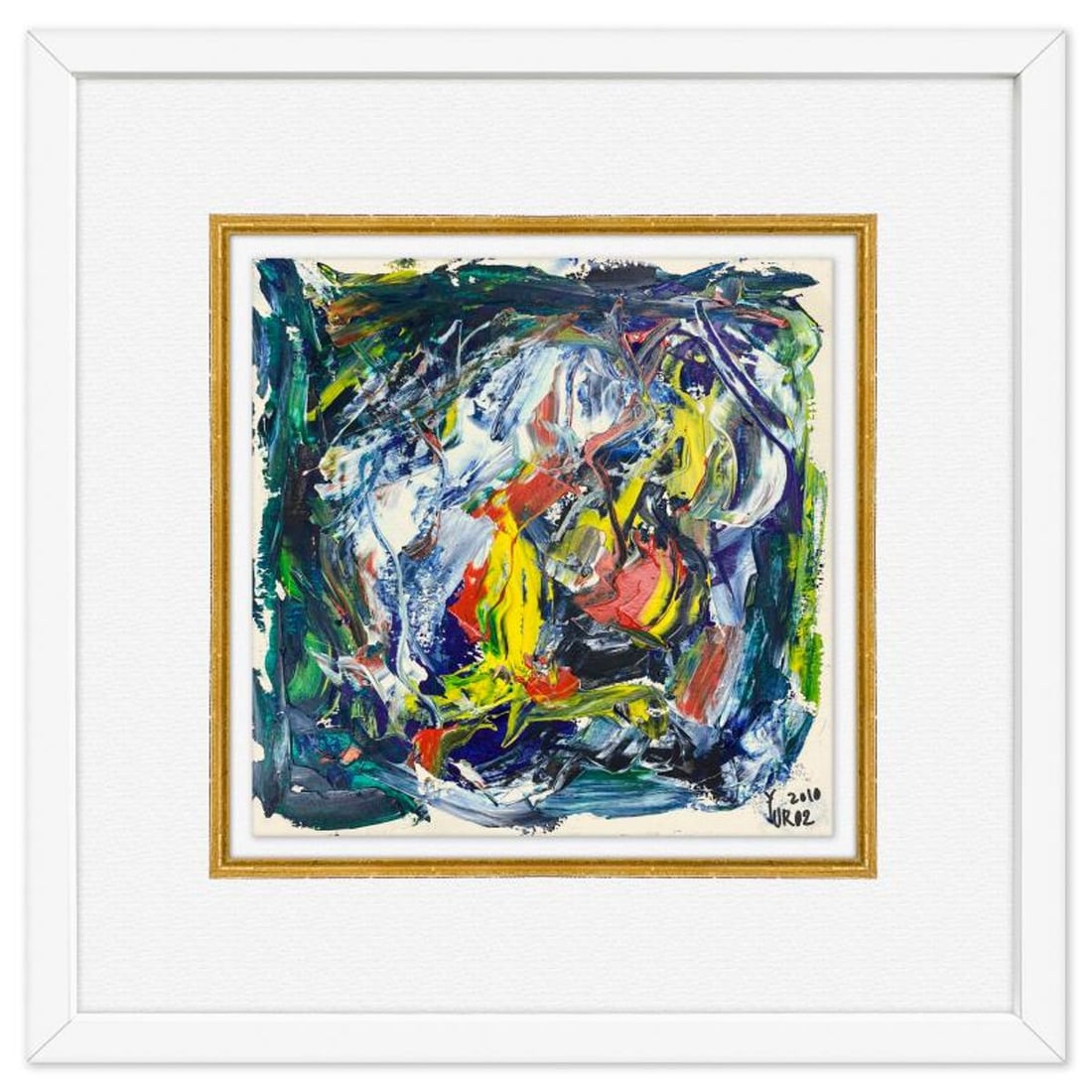 Yuroz, Framed Original Painting, Hand Signed with Letter of Authenticity.: This is an original painting on paper by Yuroz, hand signed by the artist. This piece comes custom framed on linen. Includes Letter of Authenticity. Measures approx. 18" x 18" (frame), 10" x 10" (imag