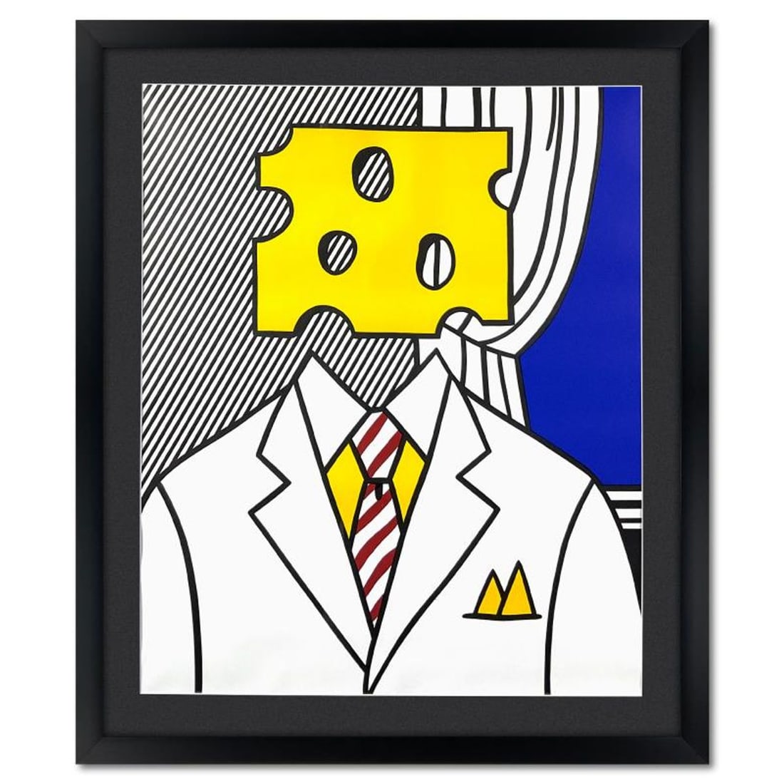 Roy Lichtenstein (1923-1997), Framed Lithograph from 1978 (34" x 41.5") with Letter of Authenticity.: This is a vintage lithograph by Roy Lichtenstein (1923-1997) cropped from the Ace Gallery 1978 poster. This piece comes custom framed and includes a Letter of Authenticity. Measures approx. 34" x 41.5