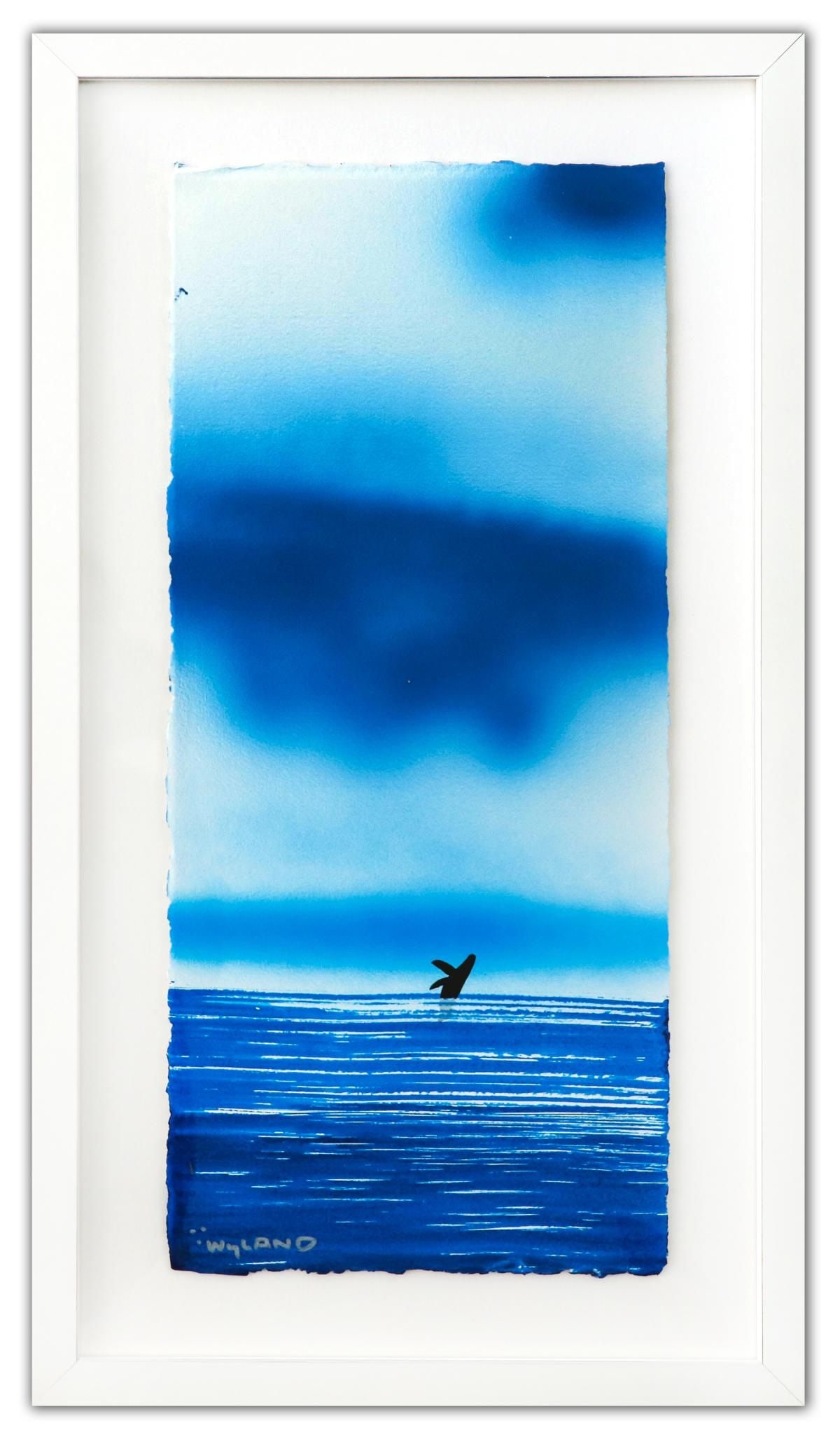 Wyland- Original Watercolor Painting on Deckle Edge Paper "Fluke": Artist: Wyland. Medium: Original Watercolor Painting on Deckle Edge Paper. Title: Fluke. Size: 22" x 10". Measures approx. 28" x 16" (framed). Signature: Hand Signed by the artist. Certificate of Auth