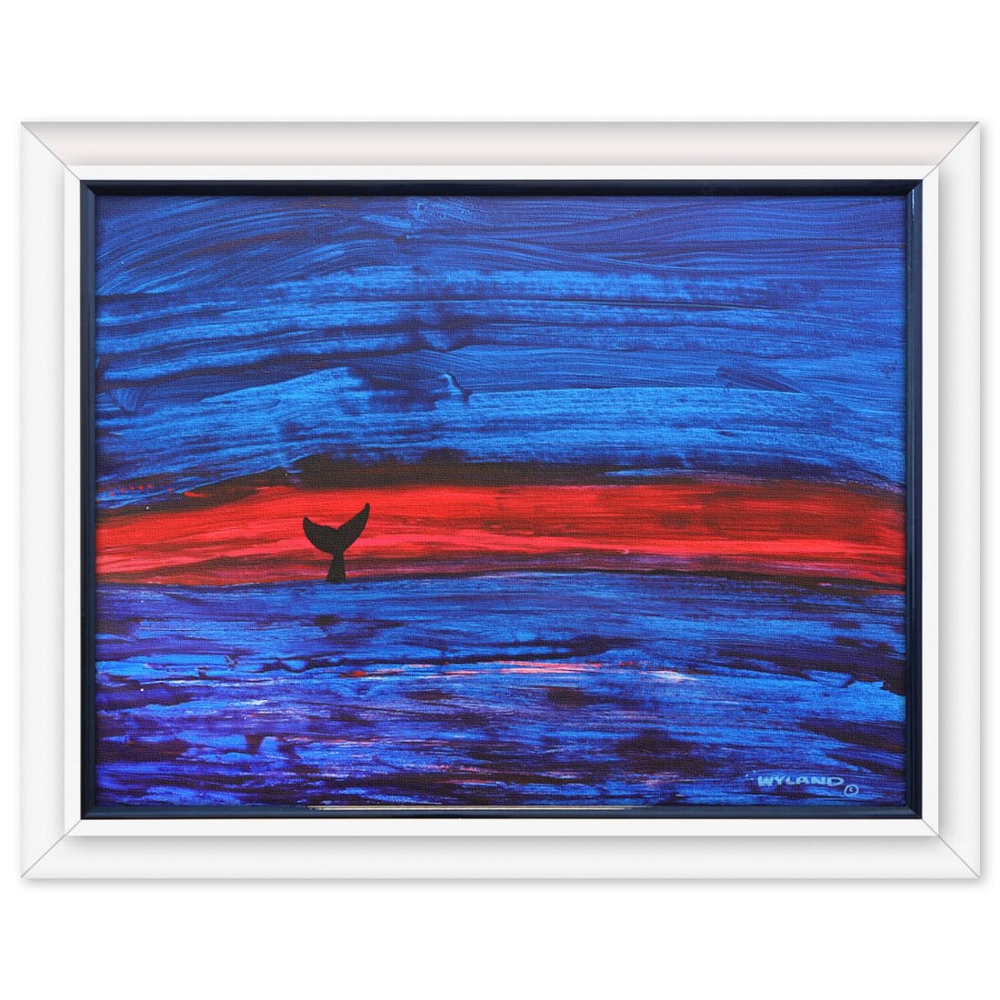 Wyland- Original Painting on Canvas "Abstract": Artist: Wyland. Medium: Original Painting on Canvas. Title: Abstract. Size: 36" x 48". Measures approx. 45" x 57" (framed). Signature: Hand signed by the artist. Certificate of Authenticity: Is includ