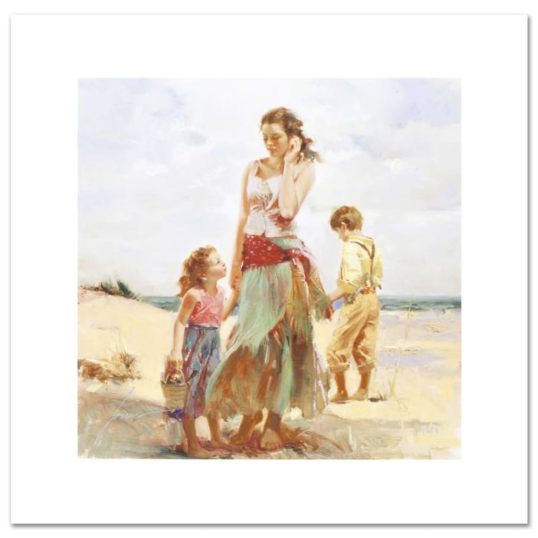 Pino (1939-2010), "Golden Afternoon" Limited Edition on Canvas, Numbered and Hand Signed with: Golden Afternoon is a limited edition giclee on canvas by Pino (1939-2010), numbered and hand signed by the artist. Includes Certificate of Authenticity. Measures approx. 12" x 12" (image). Reference#