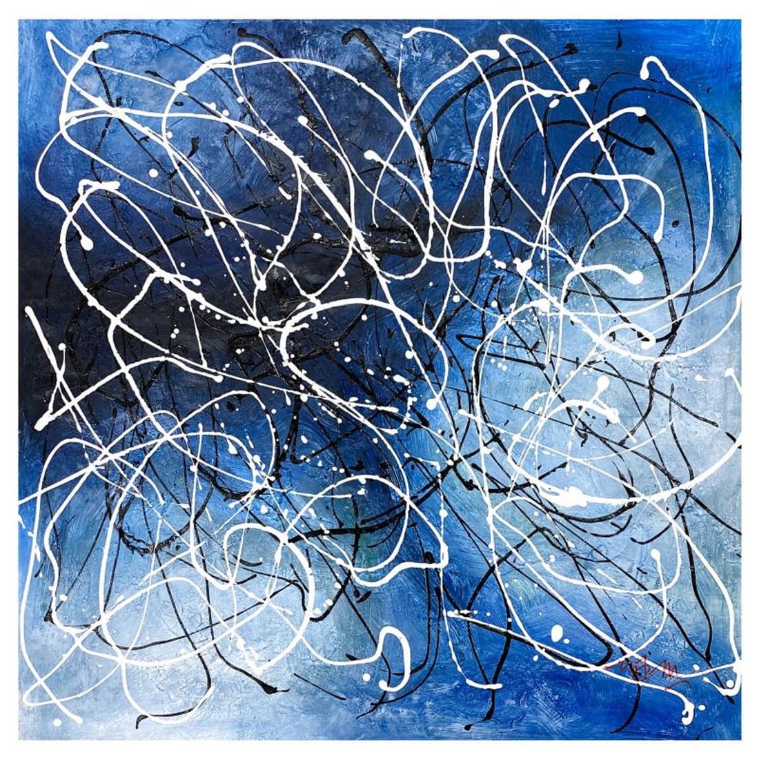 Zahra, Original Acrylic Painting on Canvas, Hand Signed with Letter of Authenticity.: This is an original acrylic painting on canvas by Zahra, hand signed by the artist. Includes Letter of Authenticity. Measures approx. 36" x 36" (image).