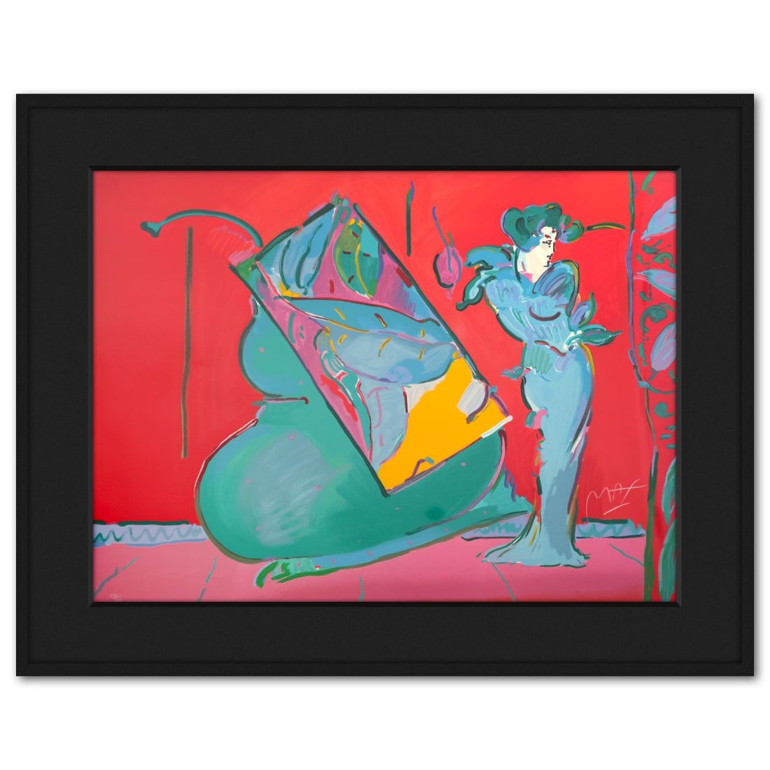 Peter Max- Vintage Lithograph: Artist: Peter Max. Medium: Vintage Lithograph. Size: 27" x 37". Measures approx. 36" x 46" (framed). Signature: Hand signed and numbered. Additional: 251/300. Reference#: 10120.