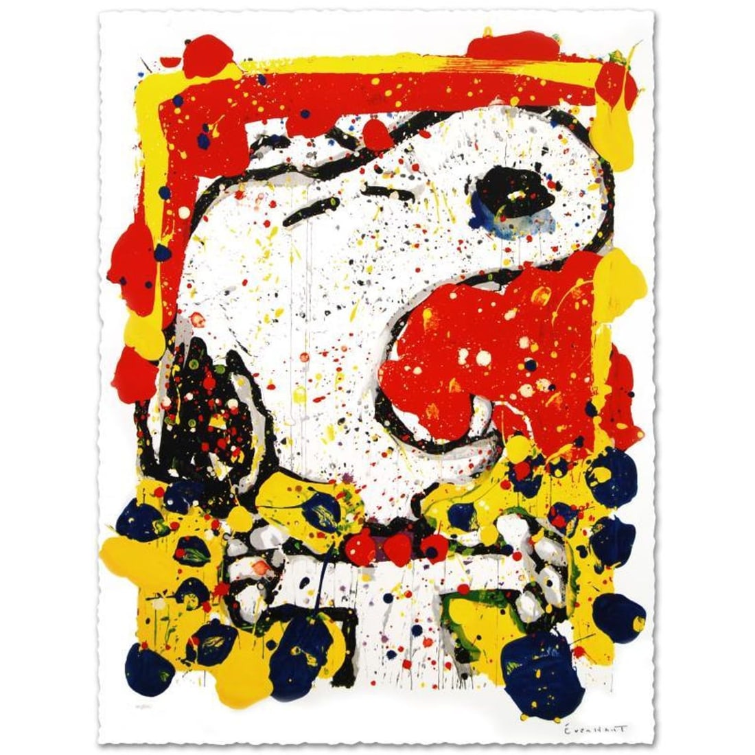 Squeeze the Day-Friday Limited Edition Hand Pulled Original Lithograph (28" x 35") by Renowned: Squeeze the Day-Friday is a limited edition hand pulled original lithograph on museum quality deckle-edge paper, numbered and hand signed by Tom Everhart. This is one of the final Everhart editions to