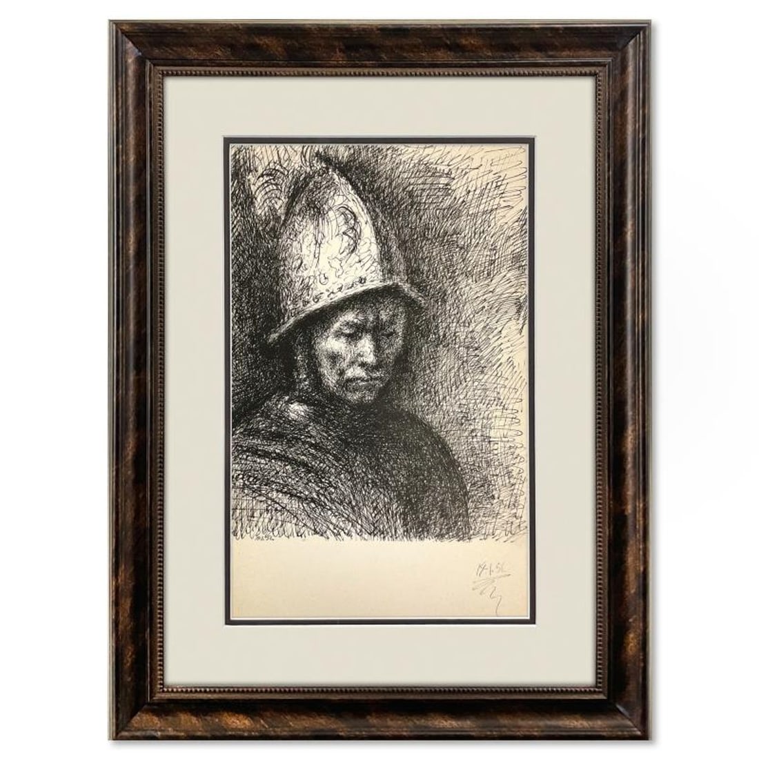 Pablo Picasso (1881-1973), "Carnet de Californie 14.1.56" Framed Vintage Lithograph on Paper with: Carnet de Californie 14.1.56 is a vintage lithograph on paper by Pablo Picasso (1881-1973). This piece comes framed. Includes Letter of Authenticity. Measures approx. 18.5" x 24.5" (frame), 10.5" x 16