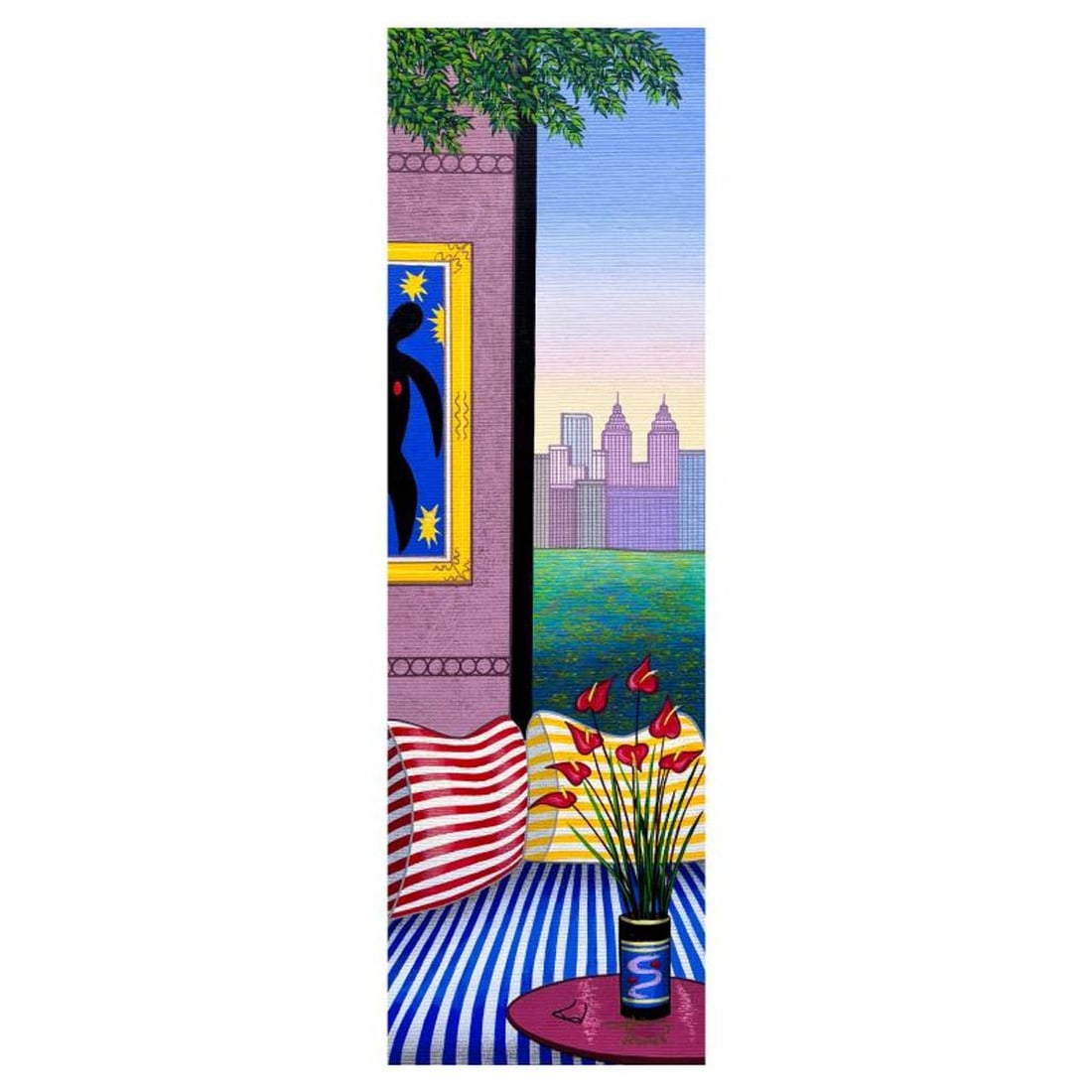 Fanch Ledan, "Striped Sofa Over CP" Limited Edition Serigraph on Canvas, AP Numbered and Hand Signed (1 of 2)