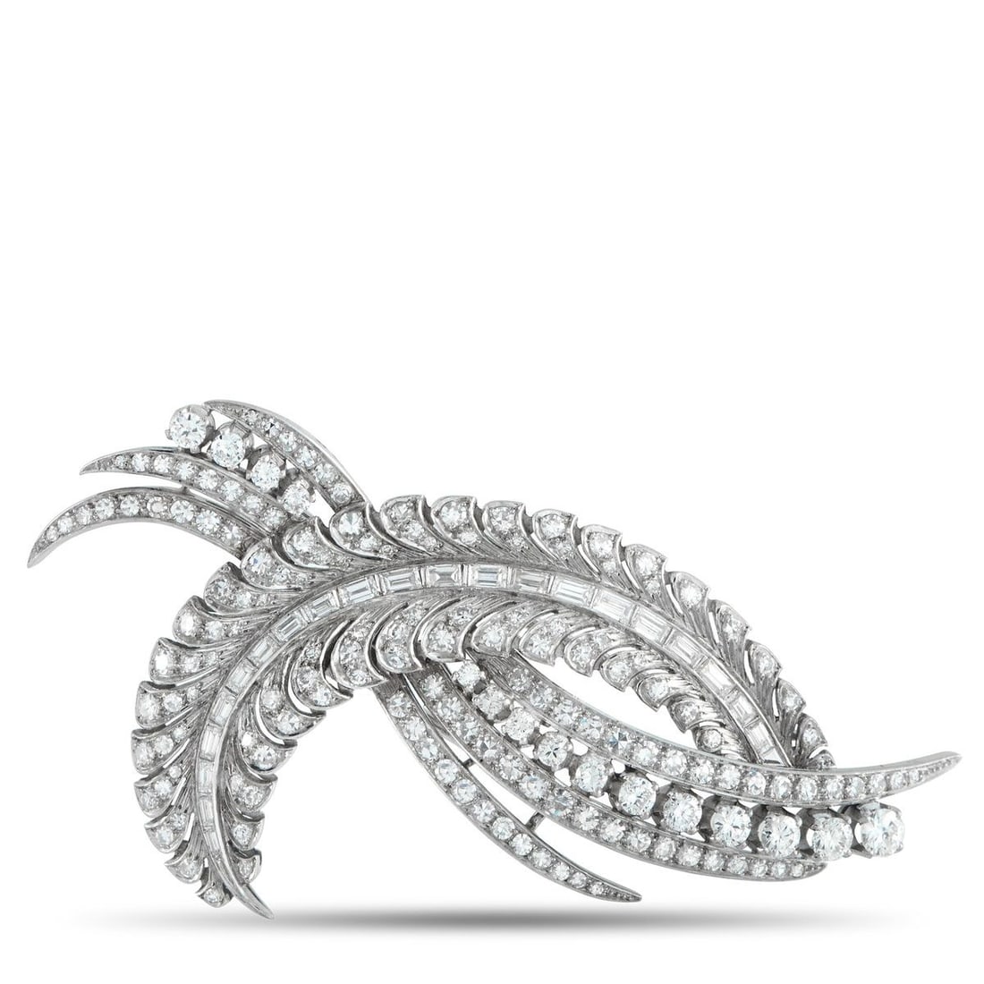 PLATINUM 5.25CT DIAMOND BROOCH (1 of 3)