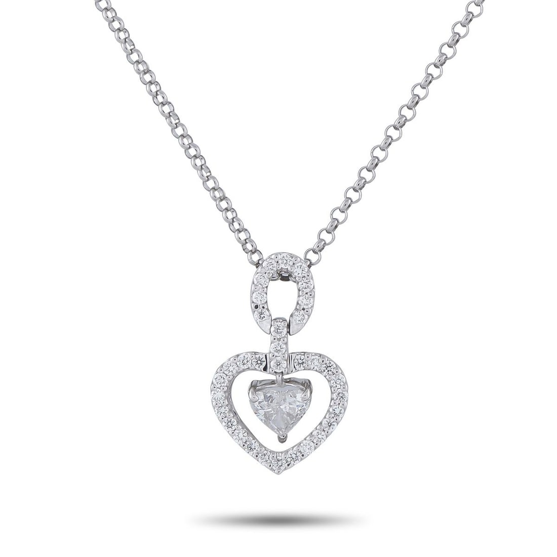 PLATINUM 0.51CT DIAMOND PENDANT NECKLACE: This luxury necklace is endlessly charming. At the center, an exquisite pendant features a 0.31 carat Diamond suspended at the center and additional Diamonds totaling 0.20 carats. The Platinum pendant