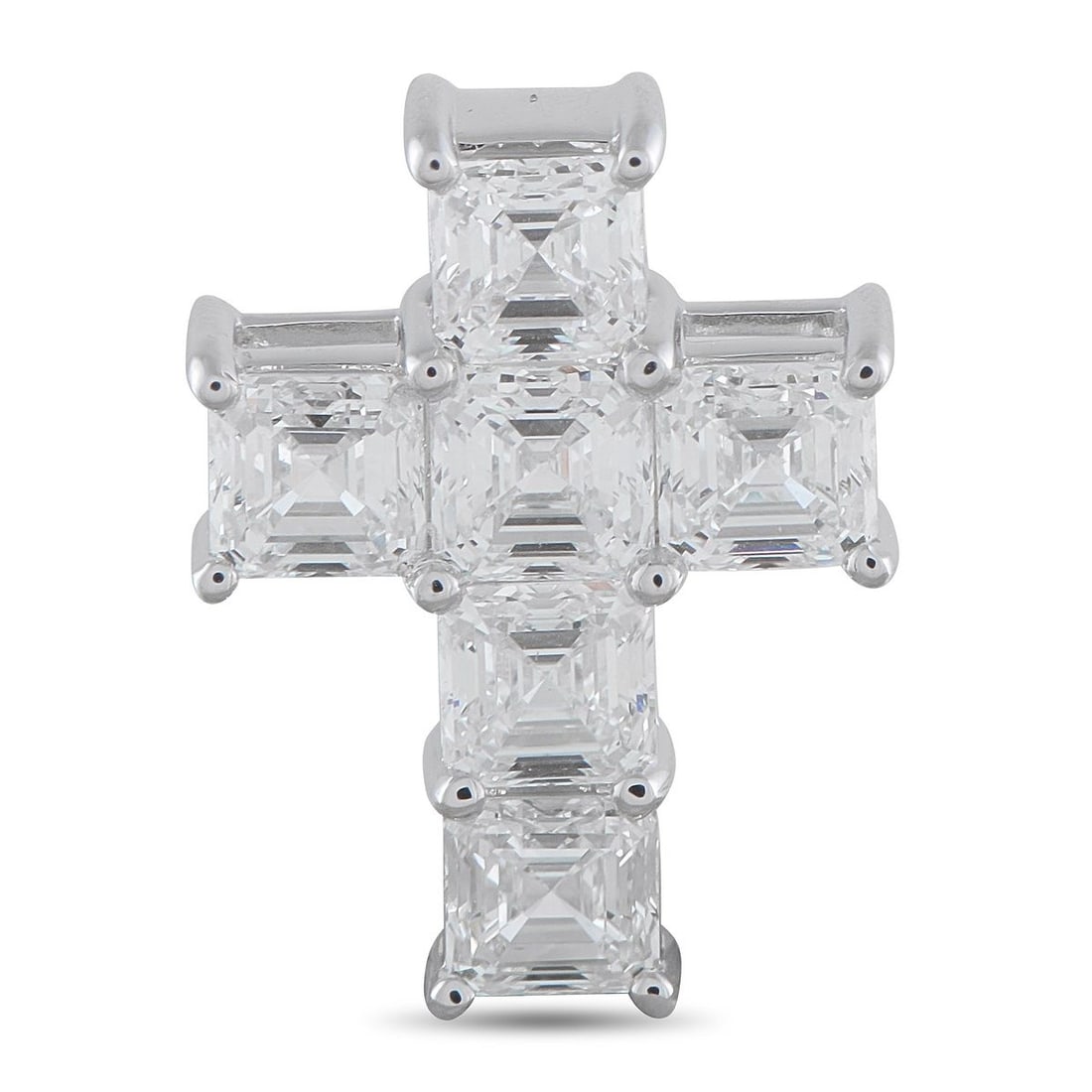 18K WHITE GOLD 3.80CT DIAMOND CROSS PENDANT (1 of 3)