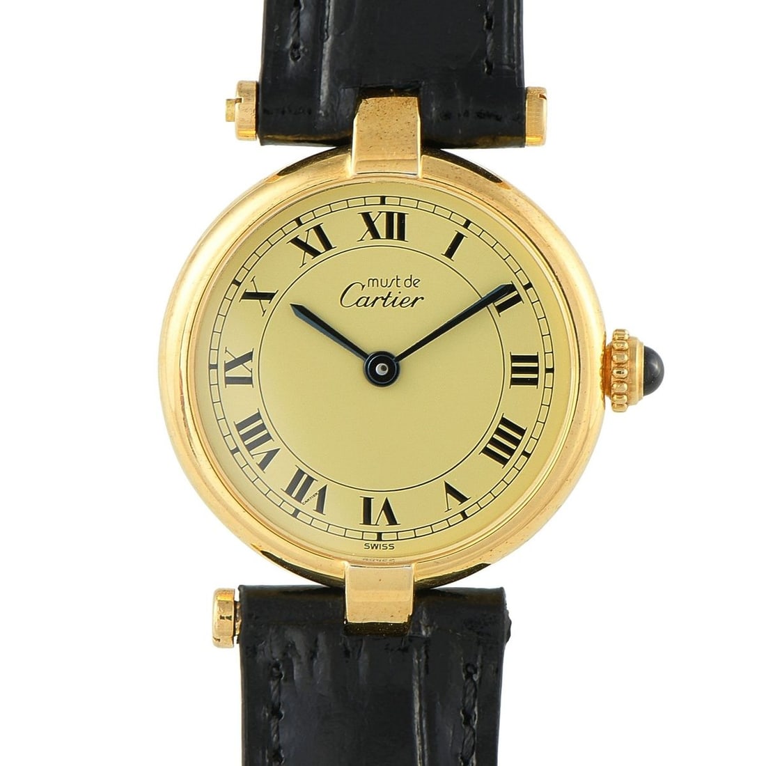 CARTIER MUST DE CARTIER VENDME CHAMPAGNE DIAL VERMEIL QUARTZ WATCH: The Cartier Must De Vendome 24mm Watch, reference number 18118707, is a classic timepiece that will never go out of style.A piece that exudes timeless luxury, this Cartier watch features a gold plated