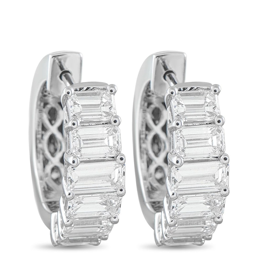 18K WHITE GOLD 1.85CT DIAMOND EARRINGS (1 of 4)