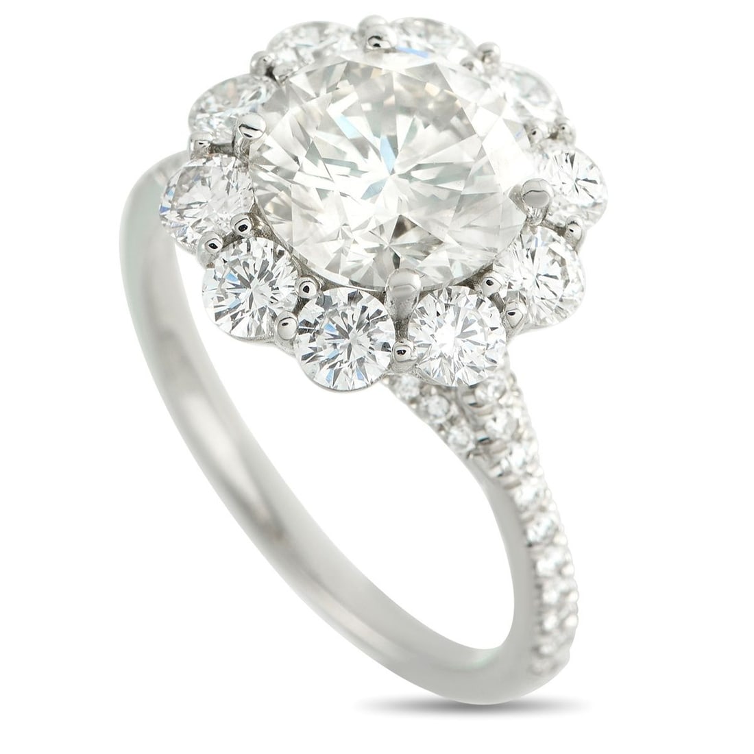 18K WHITE GOLD 3.74CT DIAMOND RING (1 of 4)