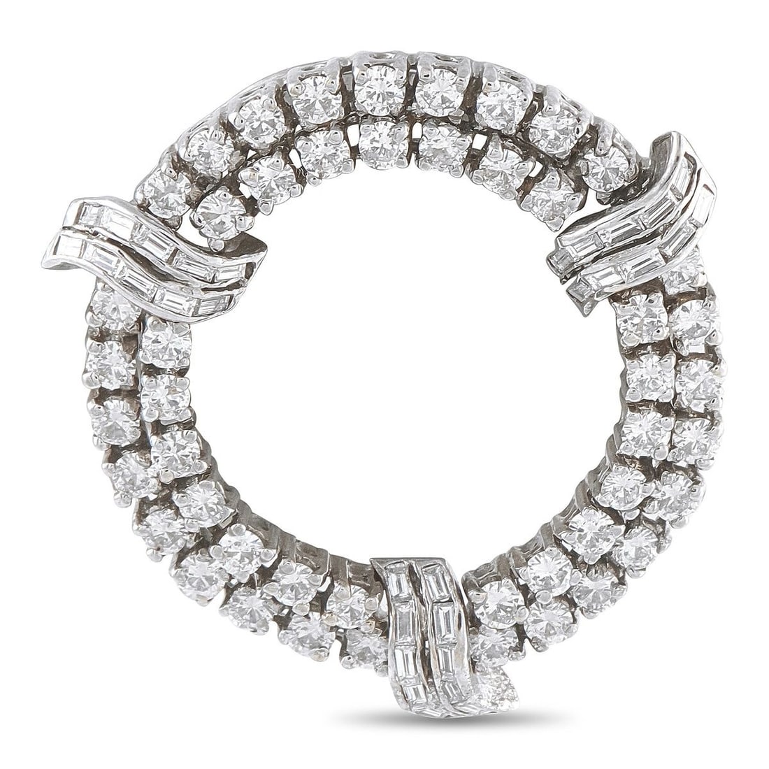18K WHITE GOLD 2.0CT DIAMOND OPEN CIRCLE BROOCH (1 of 3)