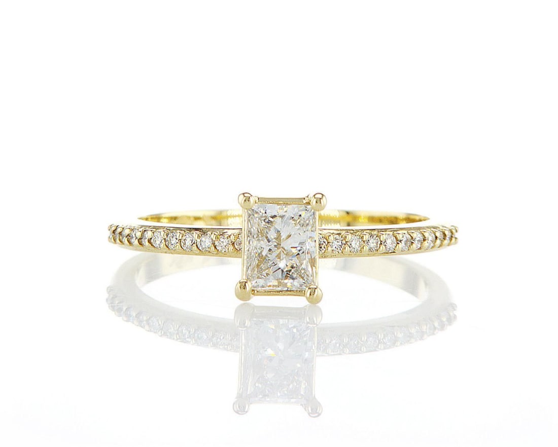 14kt Yellow Gold 0.63ctw Diamond Ring: Jewelry Description Description: One 14k yellow gold ring, set with natural diamonds. Jewelry Weight: 2.07 Grs Total Diamonds Weight: 0.63 Cts Precious Metal: 14kt Yellow Gold Certificate Number: DSL-