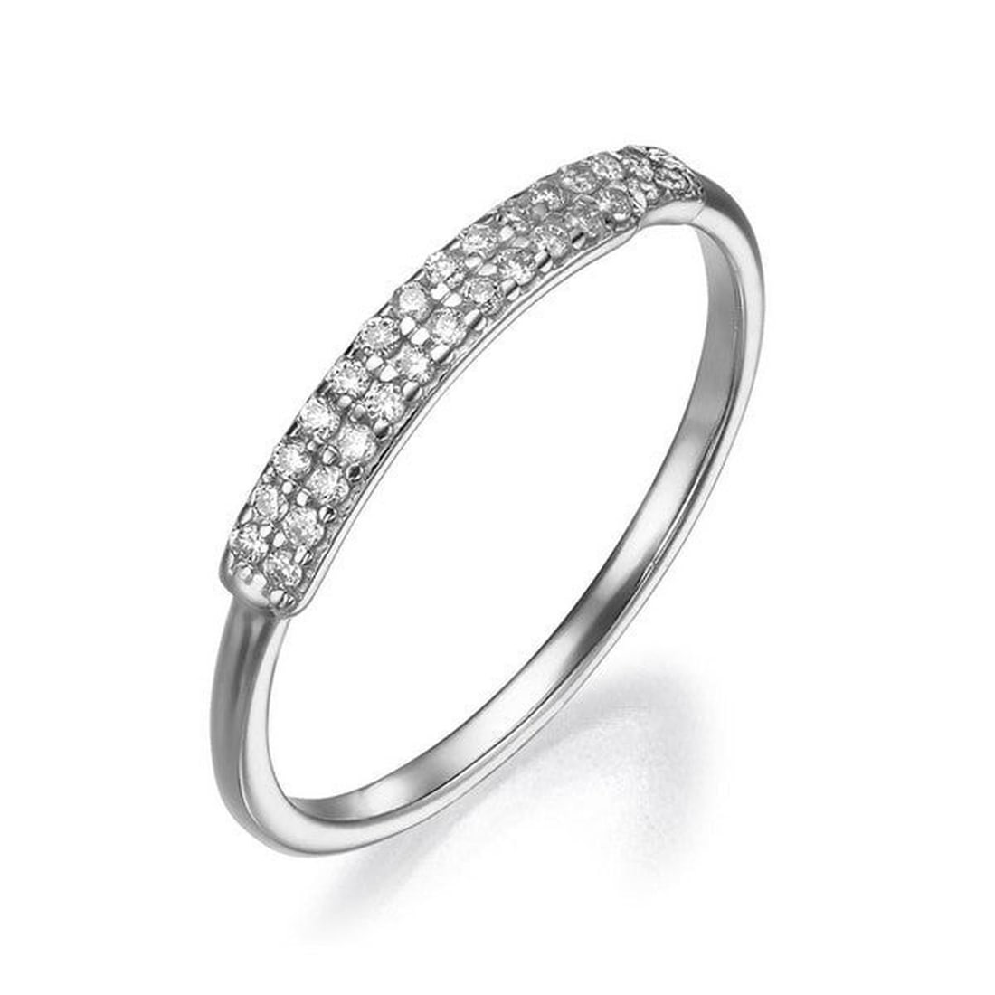 14kt White Gold 0.16ctw Diamond Ring: One 14k white gold ring, set with natural diamond. Jewelry Weight: 1.4Grs Total Diamonds Weight: 0.16Cts Main Stones Description: Quantity: 28 Cut and shape: Round Carats Weight: 0.16 Clarity: VS Colo