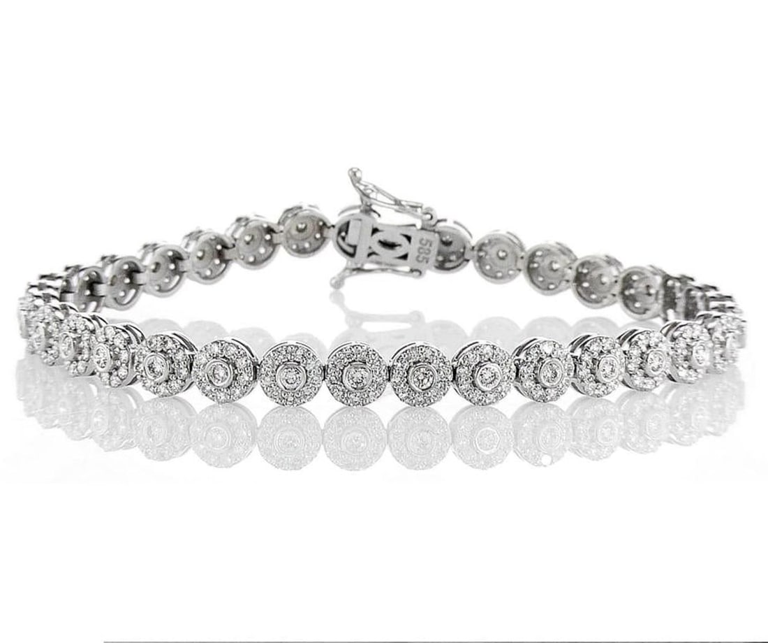 14kt White Gold 3.79ctw Diamond Bracelet (1 of 2)