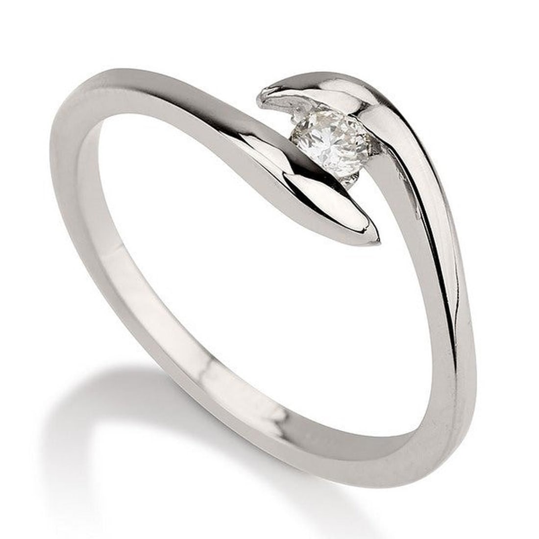 14kt White Gold 0.1ctw Diamond Ring: One 14k white gold ring, set with natural diamond. Jewelry Weight: 2.1Grs Total Diamonds Weight: 0.1Cts Main Stones Description: Quantity: 1 Cut and shape: Round Carats Weight: 0.1 Clarity: VS Color: 