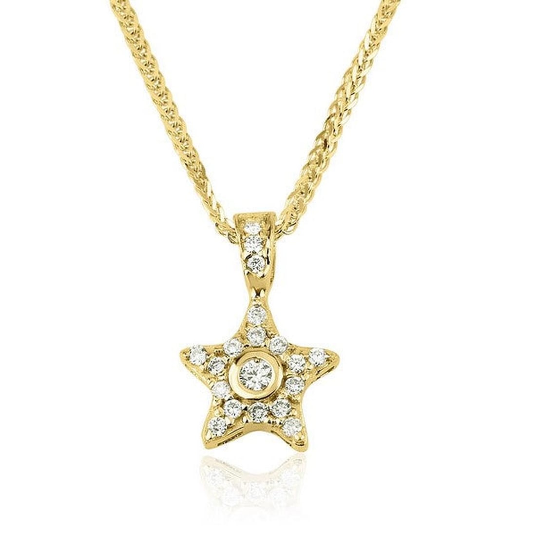 14kt Yellow Gold 0.11ctw Diamond Pendant: One 14k yellow gold pendant Jewelry Weight: 2.1Grs Total Diamonds Weight: 0.11Cts Main Stones Description: Quantity: 19 Cut and shape: Round Carats Weight: 0.11 Clarity: VS Color: F DSL Appraised. Cer