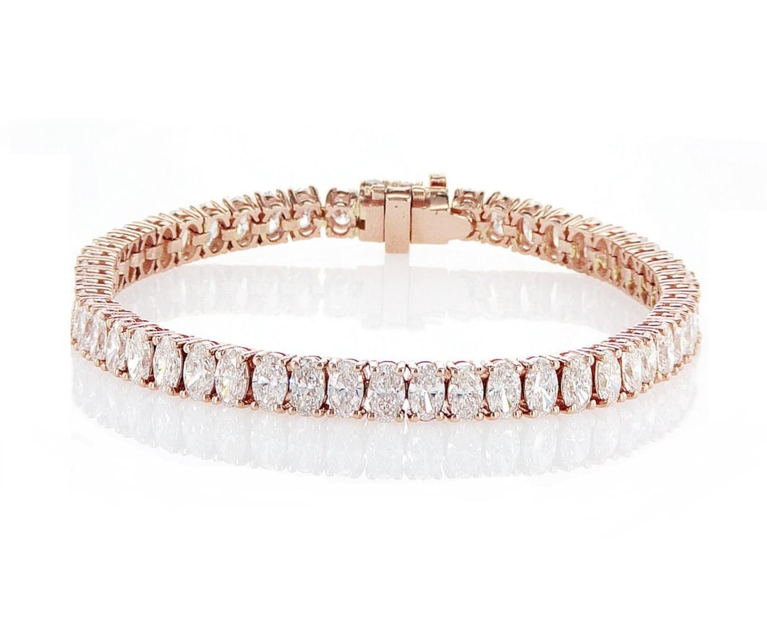 14kt Rose Gold 18.2ctw Diamond Bracelet: Jewelry Description Description: One 14k rose gold bracelet, set with lab grown diamonds. Jewelry Weight: 14.78 Grs Total Diamonds Weight: 18.2 Cts Precious Metal: 14kt Rose Gold Certificate Number: D