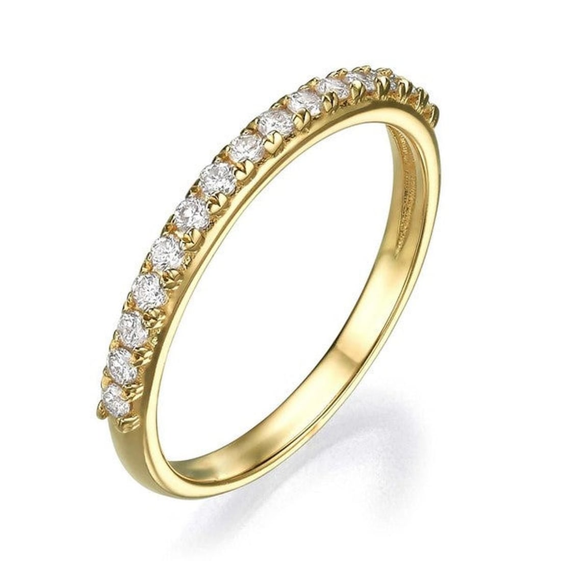 14kt Yellow Gold 0.32ctw Diamond Ring: One 14k yellow gold ring, set with natural diamond. Jewelry Weight: 1.8Grs Total Diamonds Weight: 0.32Cts Main Stones Description: Quantity: 15 Cut and shape: Round Carats Weight: 0.32 Clarity: VS Col