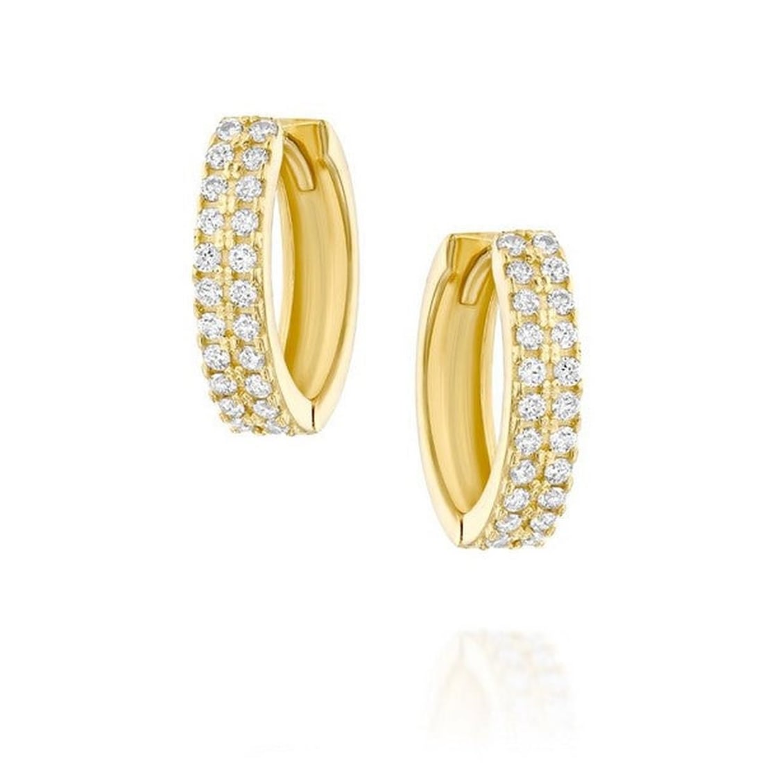 14kt Yellow Gold 0.26ctw Diamond Earrings: One pair of 14k yellow gold earrings Jewelry Weight: 3Grs Total Diamonds Weight: 0.26Cts Main Stones Description: Quantity: 44 Cut and shape: Round Carats Weight: 0.26 Clarity: VS Color: F DSL Apprais
