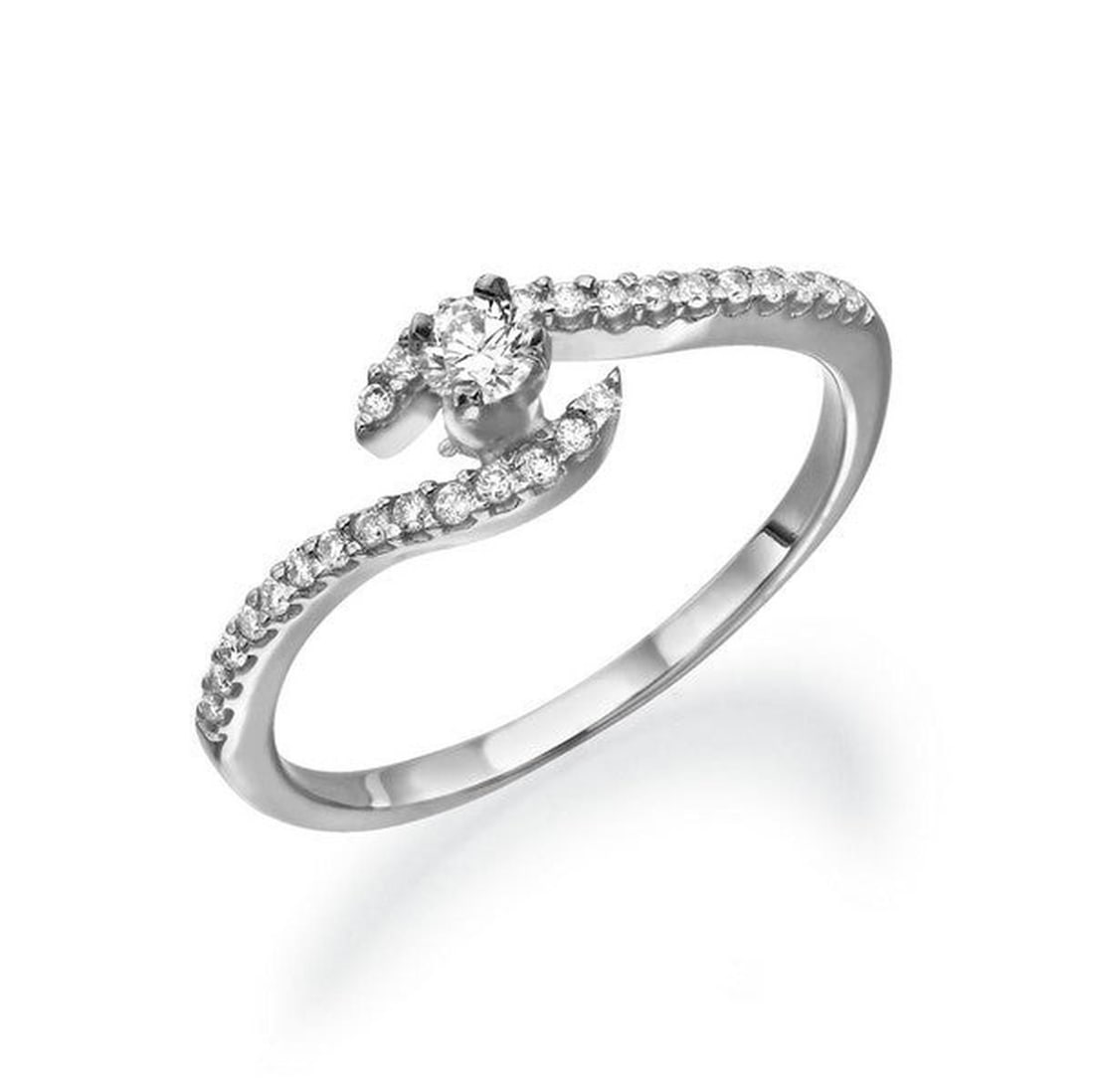 14kt White Gold 0.13ctw Diamond Ring: One 14k white gold ring, set with natural diamond. Jewelry Weight: 2Grs Total Diamonds Weight: 0.13Cts Main Stones Description: Quantity: 1 Cut and shape: Round Carats Weight: 0.13 Clarity: VS Color: 
