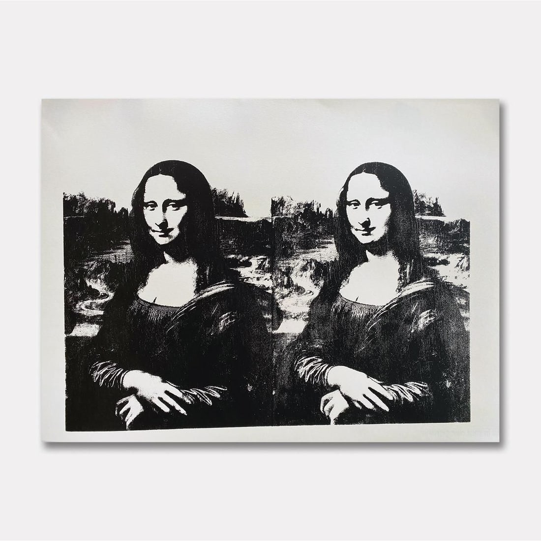 Andy Warhol- SIlkscreen on Vellum Paper "Mona Lisa #5": Artist: Andy Warhol. Medium: SIlkscreen on Vellum Paper. Title: Mona Lisa #5. Size: 25" x 35". Certificate of Authenticity: Is included. Additional: Published by Sunday B Morning. Limited edition of 2