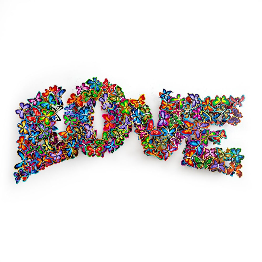 Patricia Govezensky- Original Painting on Cutout Steel "L O V E": Artist: Patricia Govezensky. Medium: Original Painting on Cutout Steel. Title: L O V E. Size: 10.5" x 23.5". Signature: Hand Signed by the artist. Certificate of Authenticity: Is included. Additional: