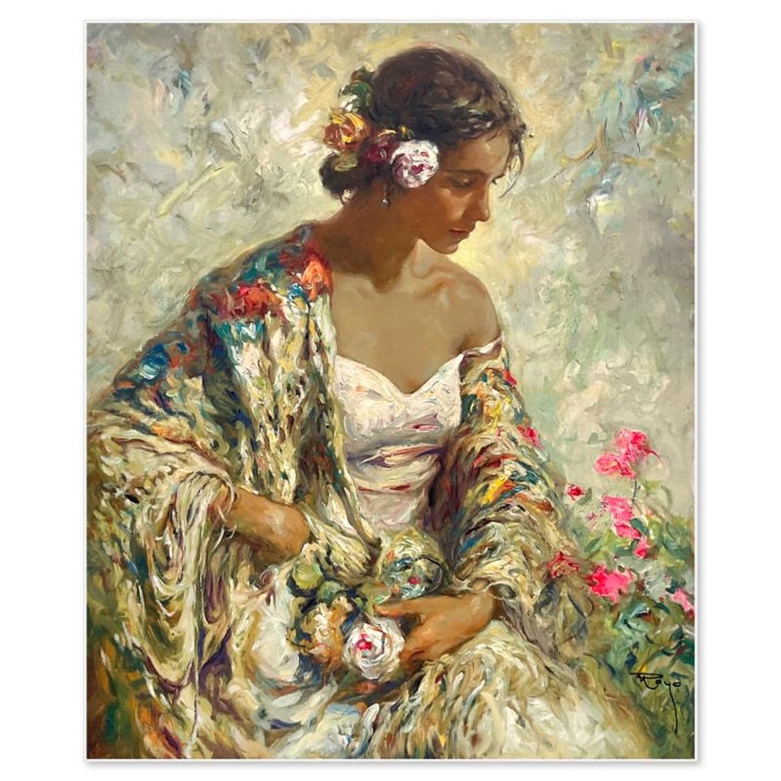 Royo, "Bella Serena" Limited Edition Serigraph on Clay-Board (29" x 24"), Numbered and Hand Signed: Bella Serena is a limited edition serigraph on clay-board by Royo, numbered and hand signed by the artist. Includes Letter of Authenticity. Measures approx. 29" x 24" (image).