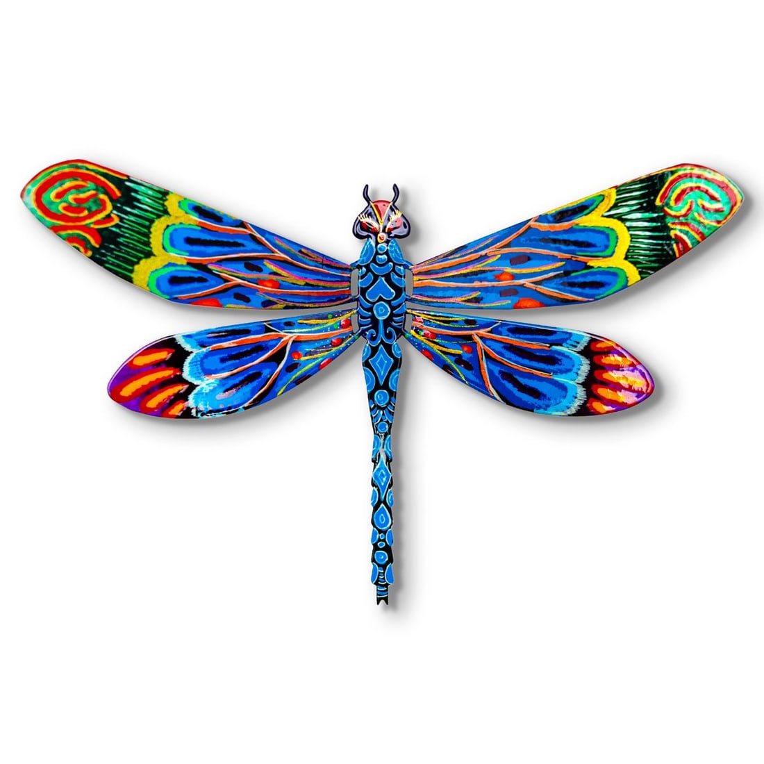 Patricia Govezensky- Original Painting on Cutout Steel "Dragonfly": Artist: Patricia Govezensky. Medium: Original Painting on Cutout Steel. Title: Dragonfly. Size: 7.5" x 12". Signature: Hand Signed by the artist. Certificate of Authenticity: Is included. Reference#: 