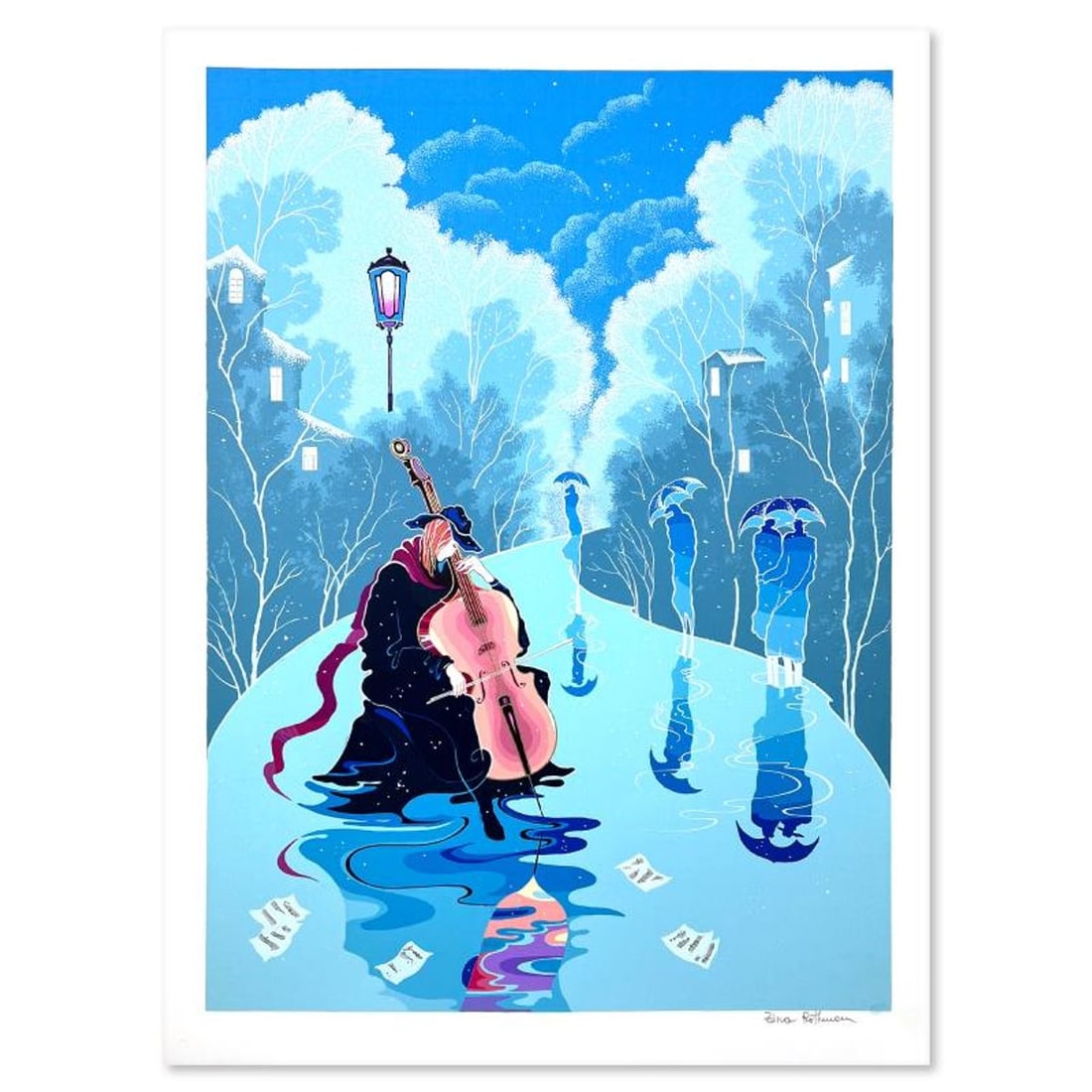 Zina Roitman, Limited Edition Serigraph, Hand Signed and Numbered, Letter of Authenticity.: This is a limited edition serigraph on paper by Zina Roitman. The piece comes hand signed by the artist, numbered, and with a letter of authenticity. Measures approximately 26" x 19". Reference#: