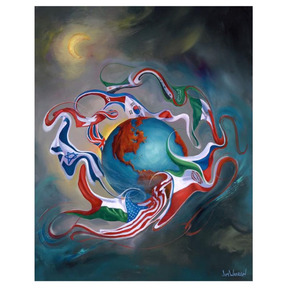 Jim Warren, "Come Together" Hand Signed, Artist Embellished AP Limited Edition Giclee on Canvas with (1 of 1)