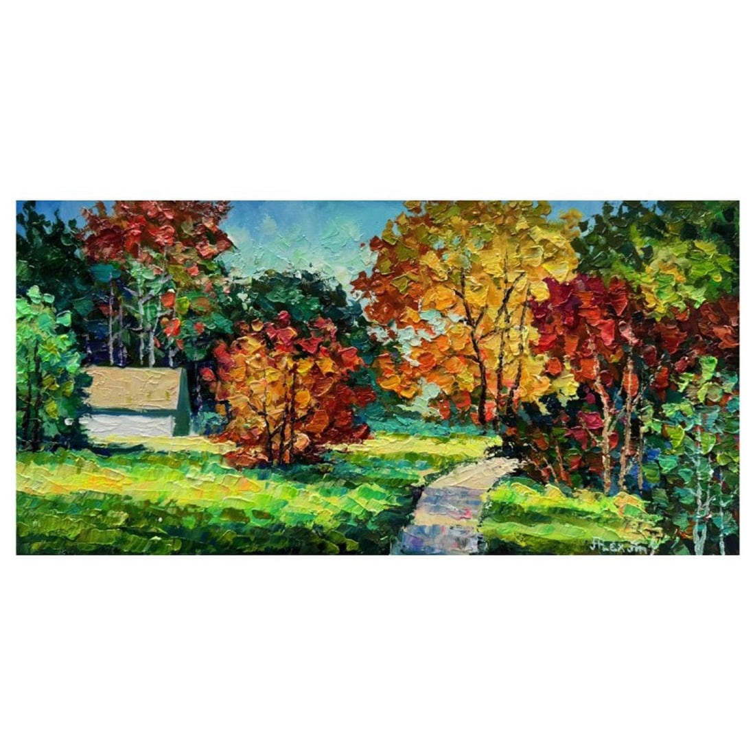 Alexander Antanenka, "Trail ToThe Autumn Kingdom" Hand Signed Original Painting on Canvas with: Trail ToThe Autumn Kingdom is an original oil painting on stretched canvas by Alexander Antanenka. Hand signed by the artist, the piece comes with a letter of authenticity. Measures approximately 12" 