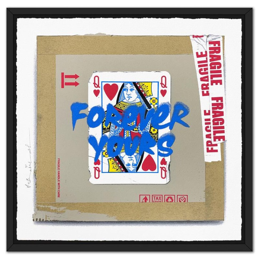 Mr. Brainwash, "Queen of Love (Blue)" Framed Limited Edition Silk Screen, Hand Signed with: Queen of Love (Blue) is a limited edition silk screen print on paper by Mr Brainwash, hand signed and thumb-printed by the artist. The piece comes custom framed with a Certificate of Authenticity. Mea