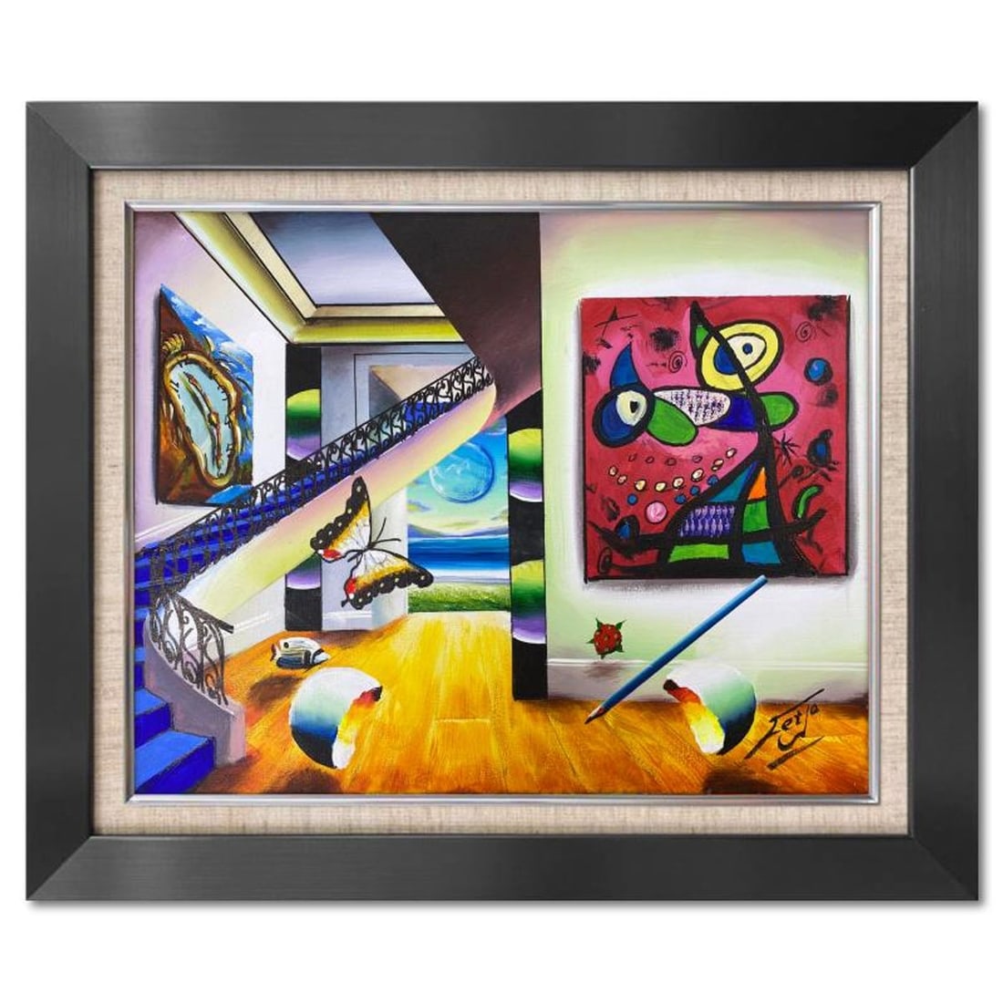 Ferjo, Framed Original Oil Painting on Canvas, Hand Signed with Letter of Authenticity (1 of 2)