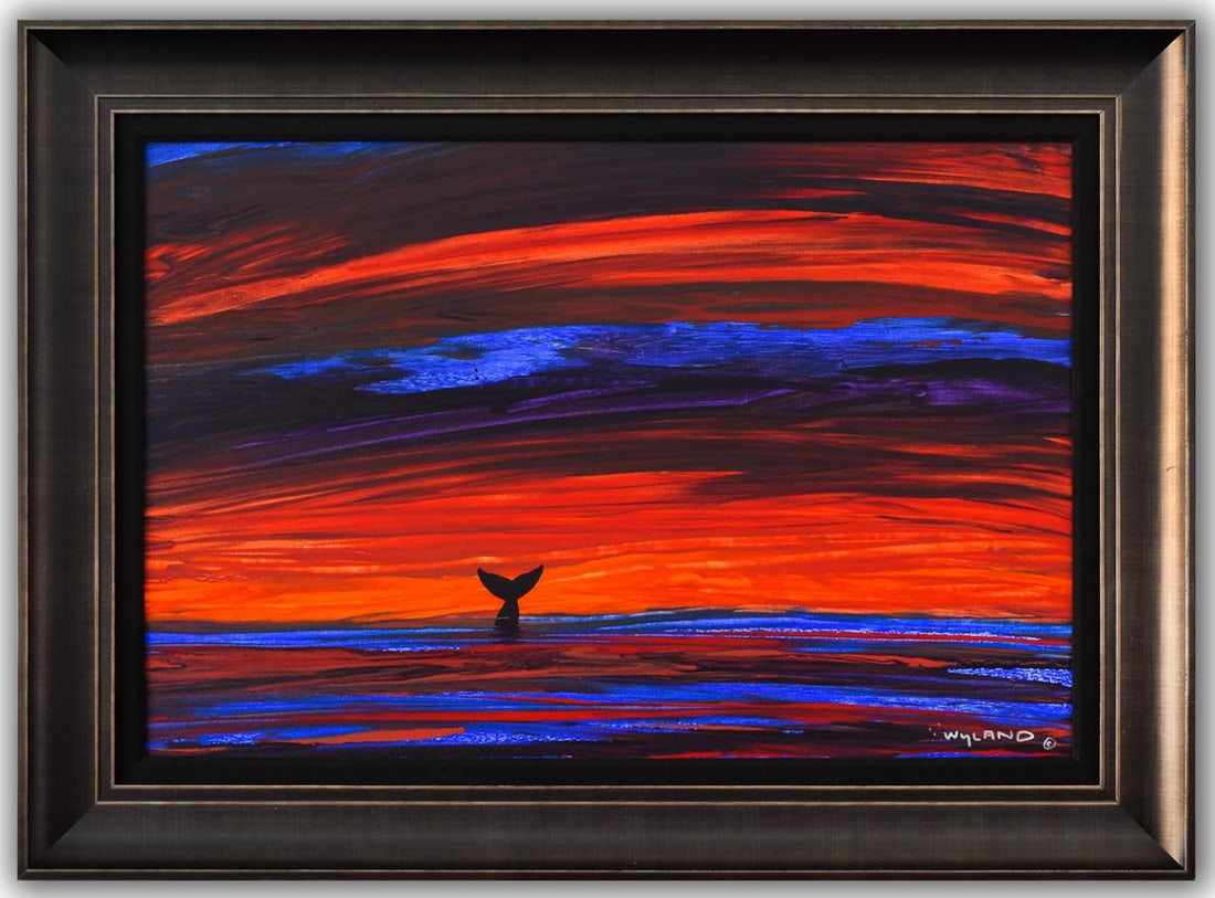 Wyland- Original Painting on Canvas "Island Time": Artist: Wyland. Medium: Original Painting on Canvas. Title: Island Time. Size: 24" x 36". Measures approx. 33" x 45" (framed). Signature: Hand Signed by the artist. Certificate of Authenticity: Is inc