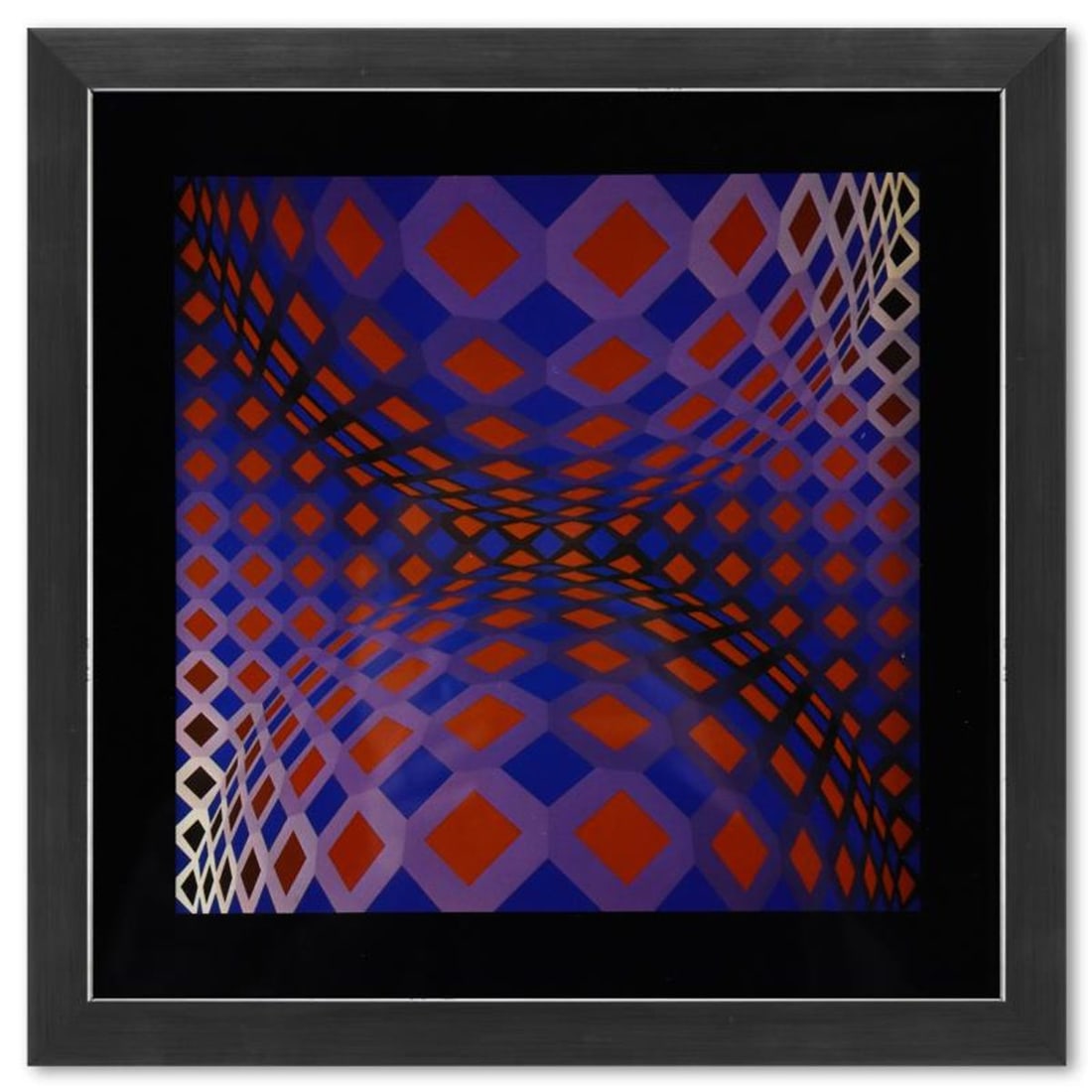 Victor Vasarely (1908-1997), "Ondocto - X de la serie Structures Universelles De L'Octogone" Framed (1 of 1)