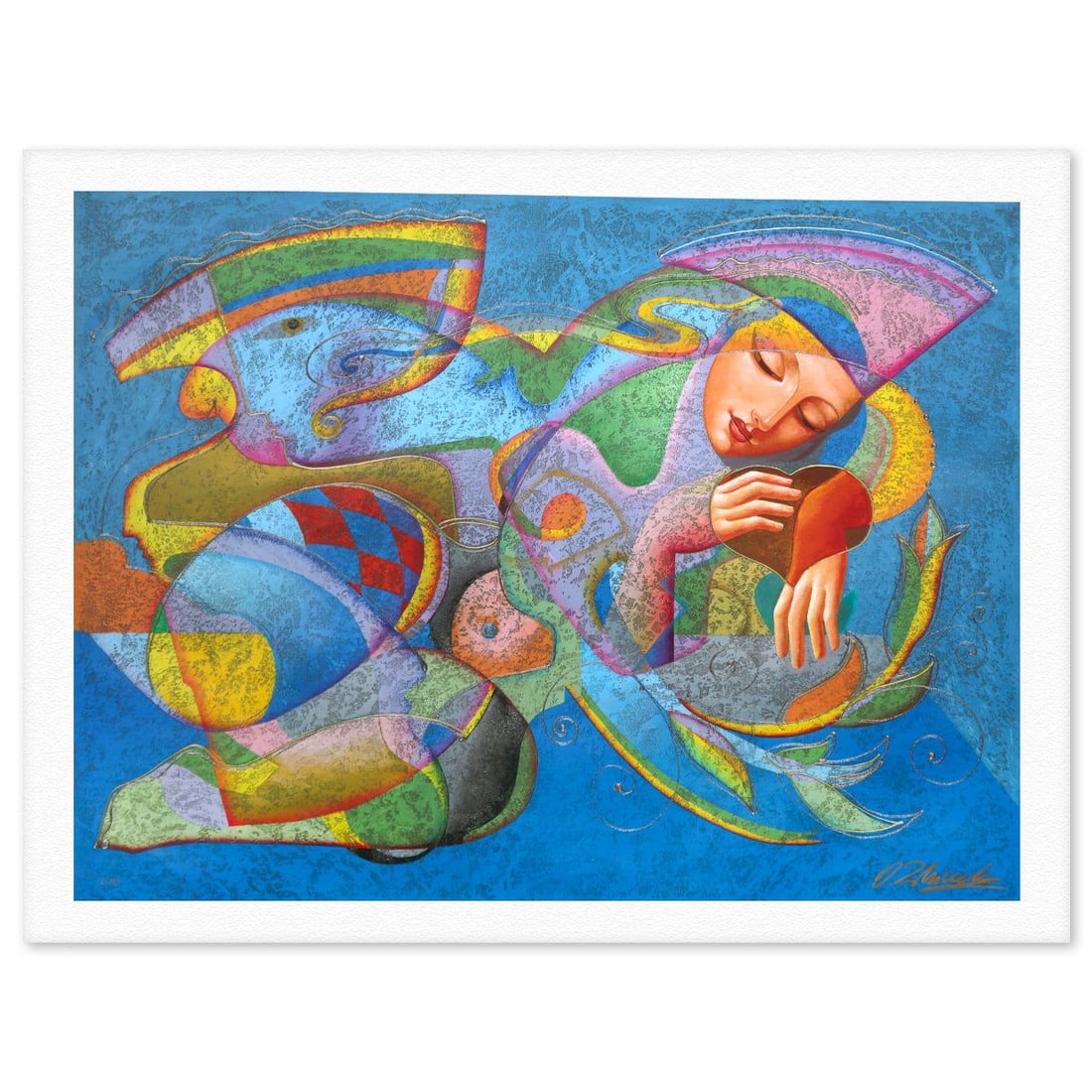 Oleg Zhivetin- Silkscreen "Reverie": Artist: Oleg Zhivetin. Medium: Silkscreen. Title: Reverie. Size: 30" x 40". Signature: Hand signed and numbered. Reference#: 74707.