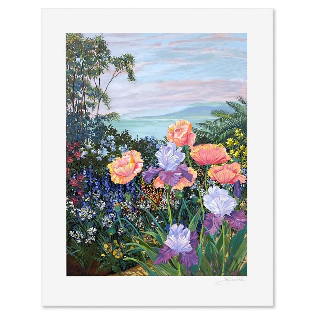 John Powell, "Botanical Bay" Limited Edition Printer's Proof Serigraph, Numbered and Hand Signed: Botanical Bay is a limited edition printer's proof serigraph on paper by John Powell, numbered and hand signed by the artist. Includes Letter of Authenticity. Measures approx. 29.5" x 23" (border), 24