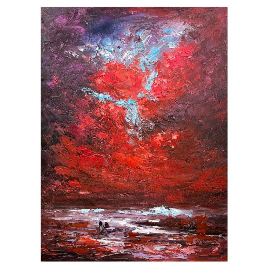 Zahra, Hand Signed Original Acrylic Painting on Canvas with Letter of Authenticity.: This is an original acrylic painting on canvas by Zahra, hand signed by the artist. Includes Letter of Authenticity. Measures approx. 40" x 30" (image).