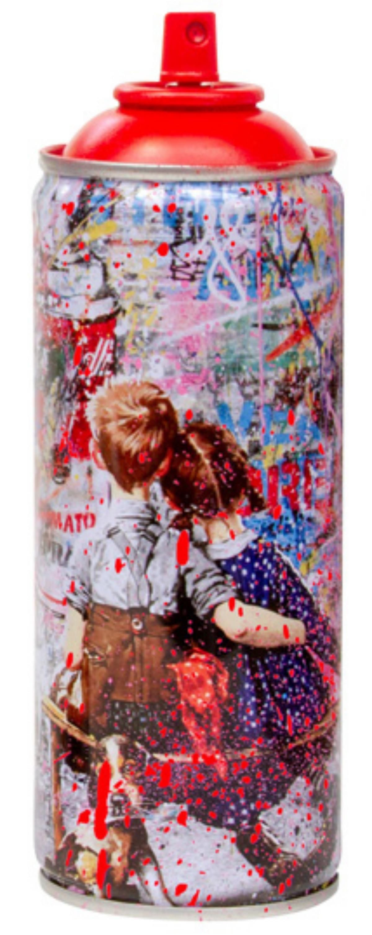 Mr. Brainwash- SPRAY CAN "WORK WELL TOGETHER, 2020": Artist: Mr. Brainwash. Medium: SPRAY CAN. Title: WORK WELL TOGETHER, 2020. Size: 7.5" x 2.5". Signature: Numbered and dated. Additional: Cans Include Case. Reference#: 14468.