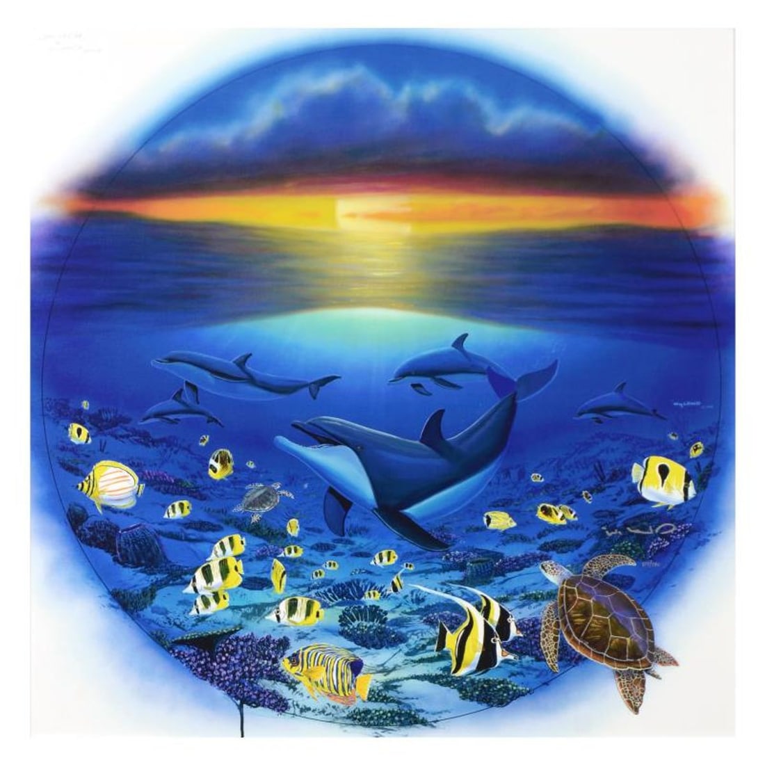 Sea of Life Limited Edition Giclee on Canvas by renowned artist WYLAND, Numbered and Hand Signed (1 of 4)