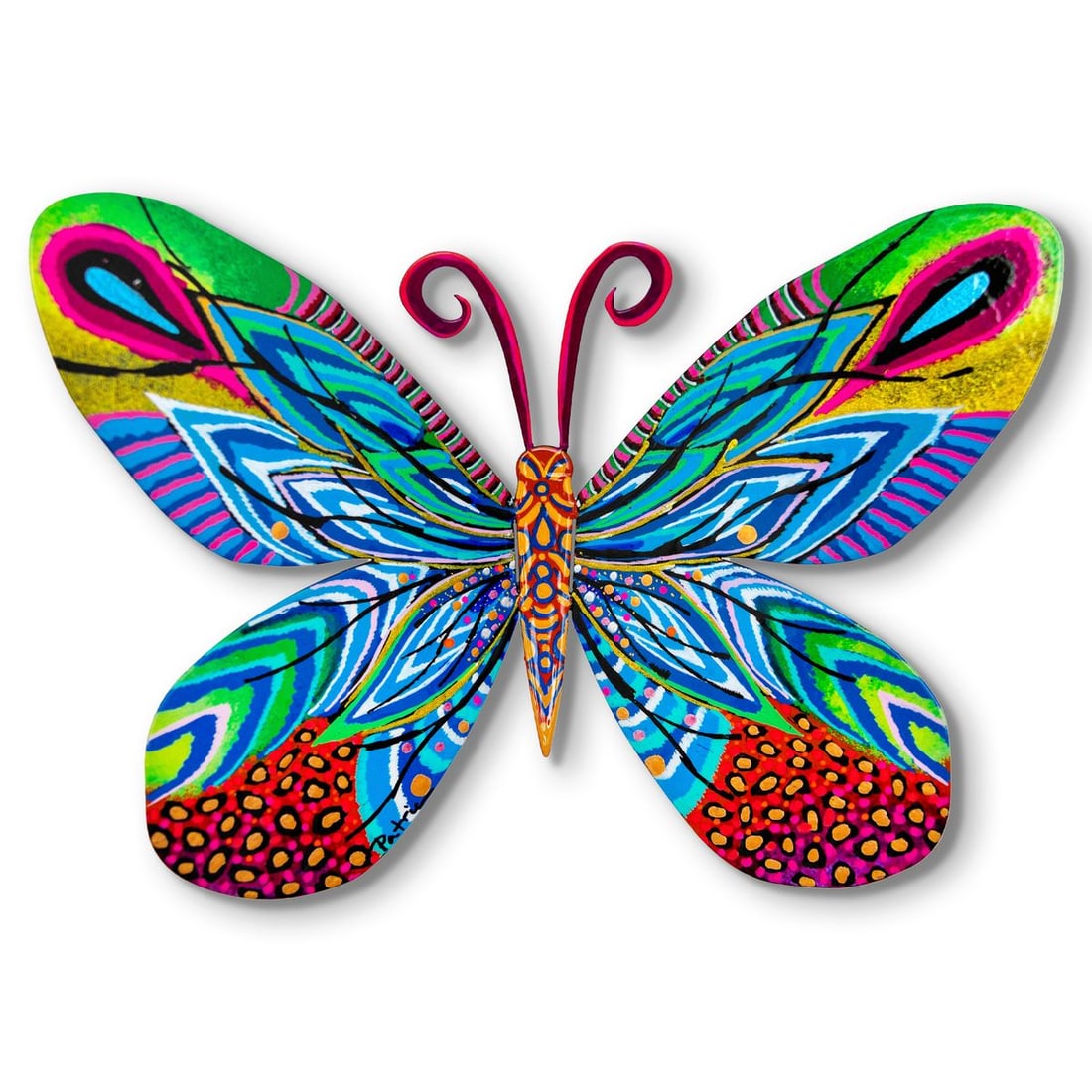 Patricia Govezensky- Original Painting on Cutout Steel "Butterfly": Artist: Patricia Govezensky. Medium: Original Painting on Cutout Steel. Title: Butterfly. Size: 8" x 12". Signature: Hand Signed by the artist. Certificate of Authenticity: Is included. Reference#: 56